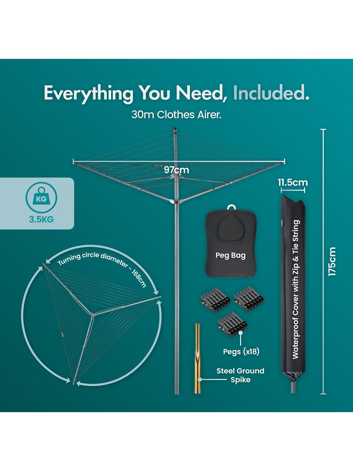 vonhaus-30m-rotary-washing-line-setdetail