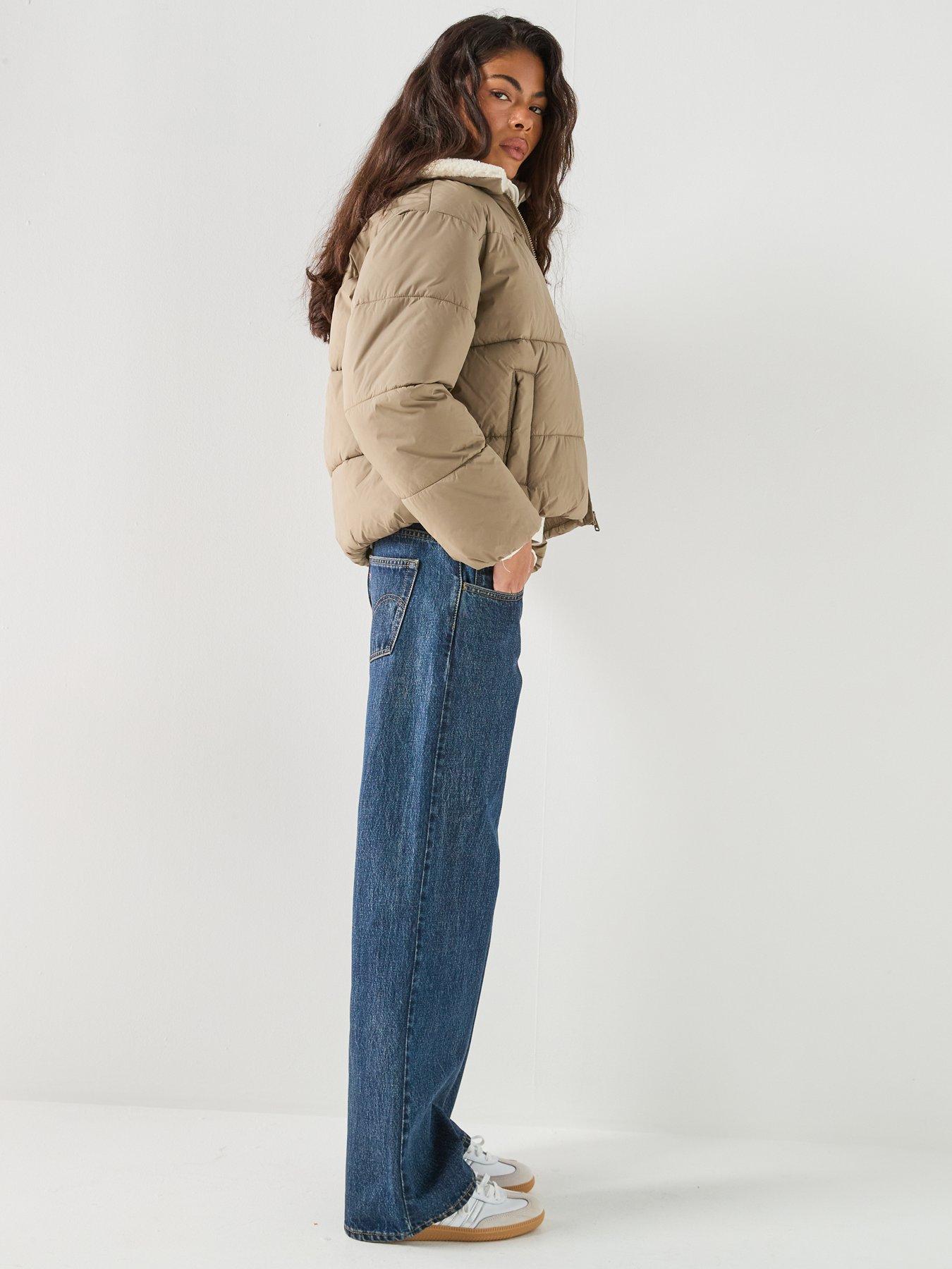 Image 6 of 6 of Levi's Womens Palmer Puffer Sherpa Collar Jacket - Blue