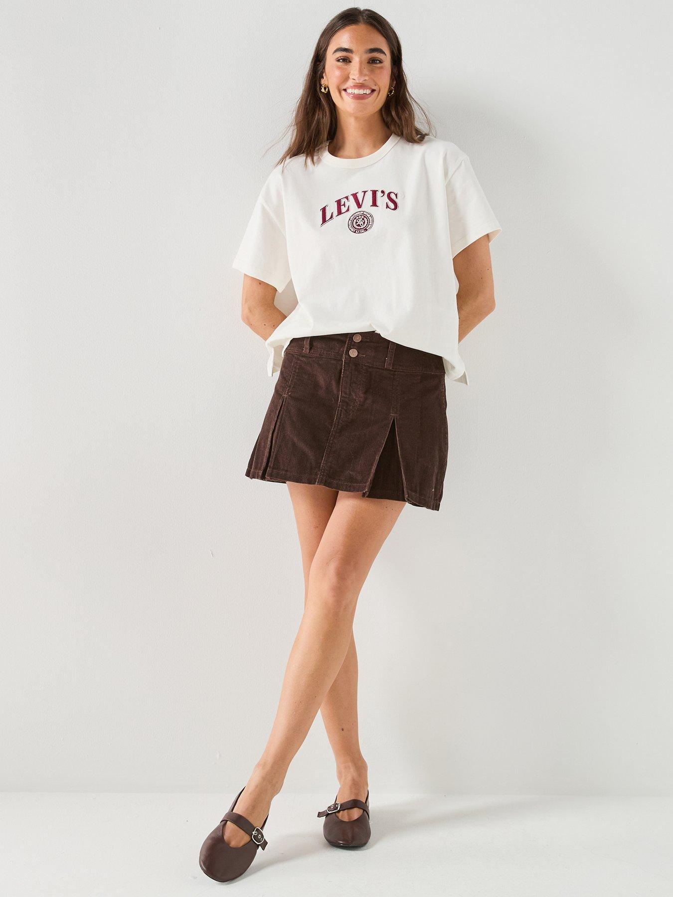Levi's Inverted Pleat Mini Skirt - Brown
