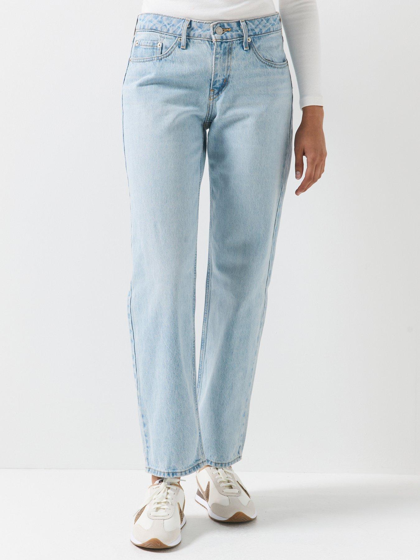 Image 1 of 6 of Levi's Womens Low Rise No-Stretch Straight Leg Jeans - Blue