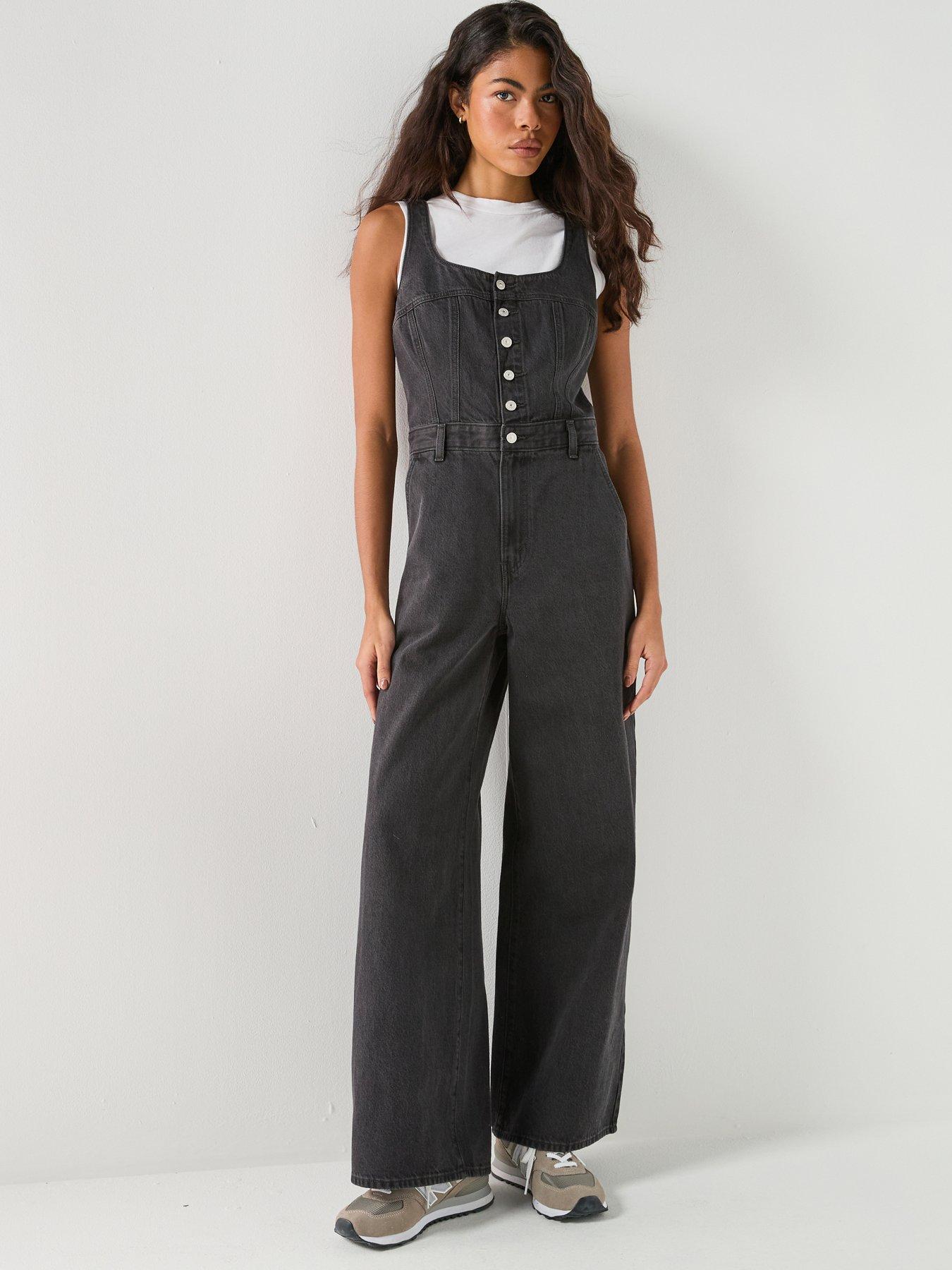 Image 1 of 6 of Levi's Audra Seamed Jumpsuit - Grey