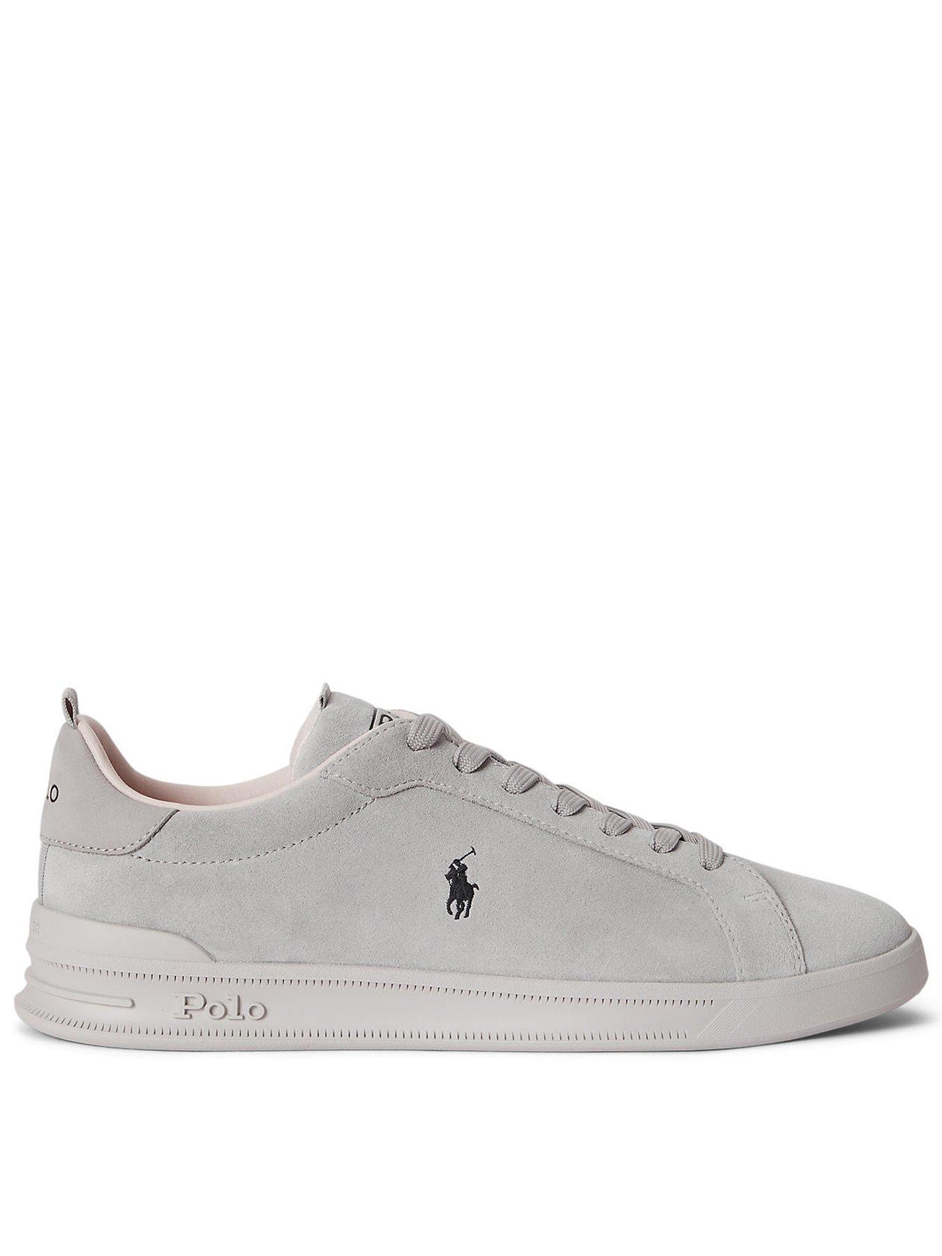 Polo Ralph Lauren Heritage Court Signature Suede Trainers - Tonal Soft Grey