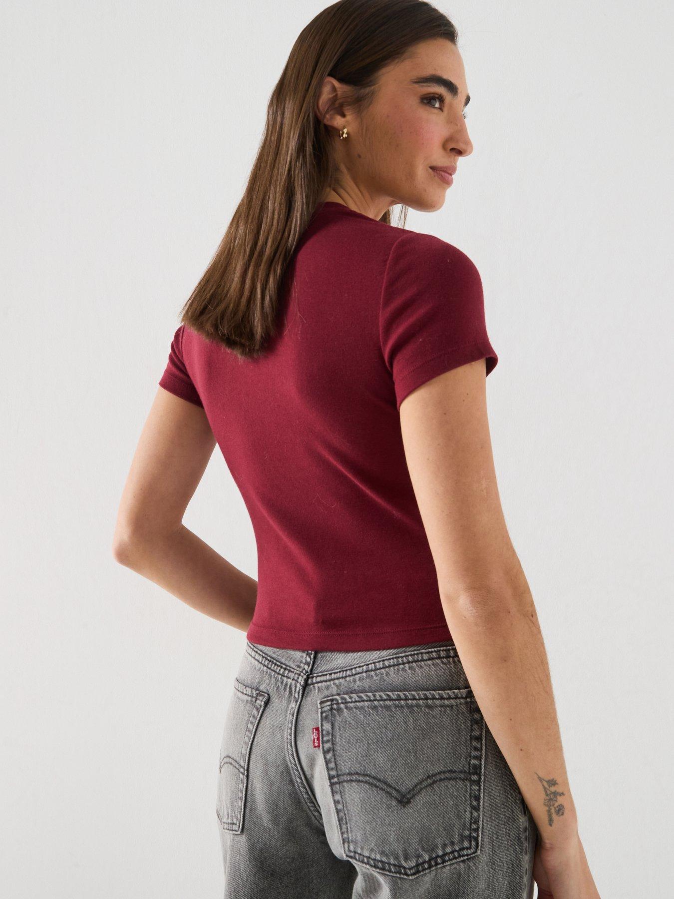 Image 2 of 6 of Levi's Graphic Essential Baby Tee - Warm Cabernet Red