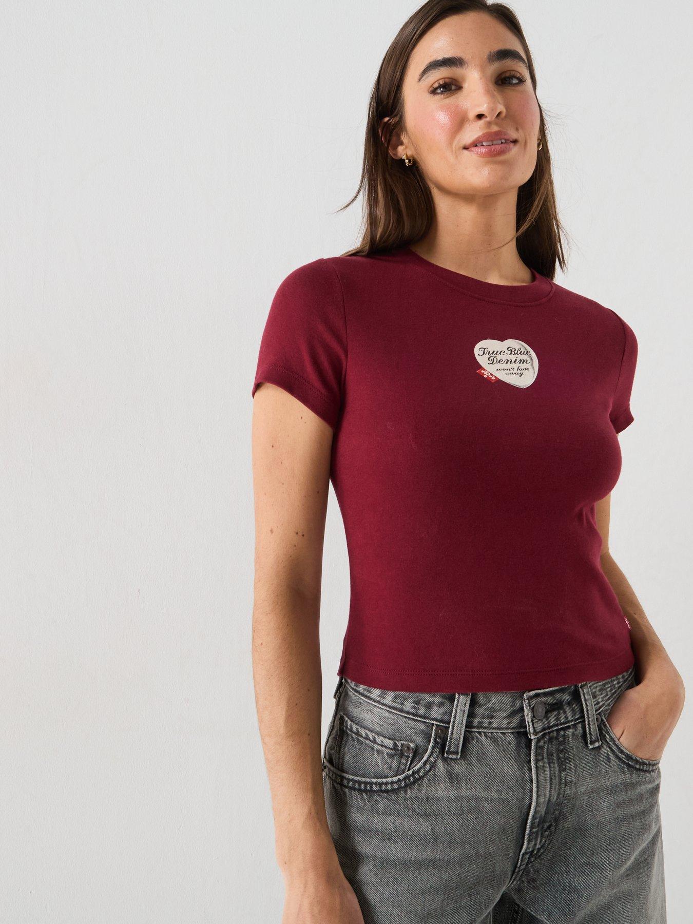 Image 5 of 6 of Levi's Graphic Essential Baby Tee - Warm Cabernet Red