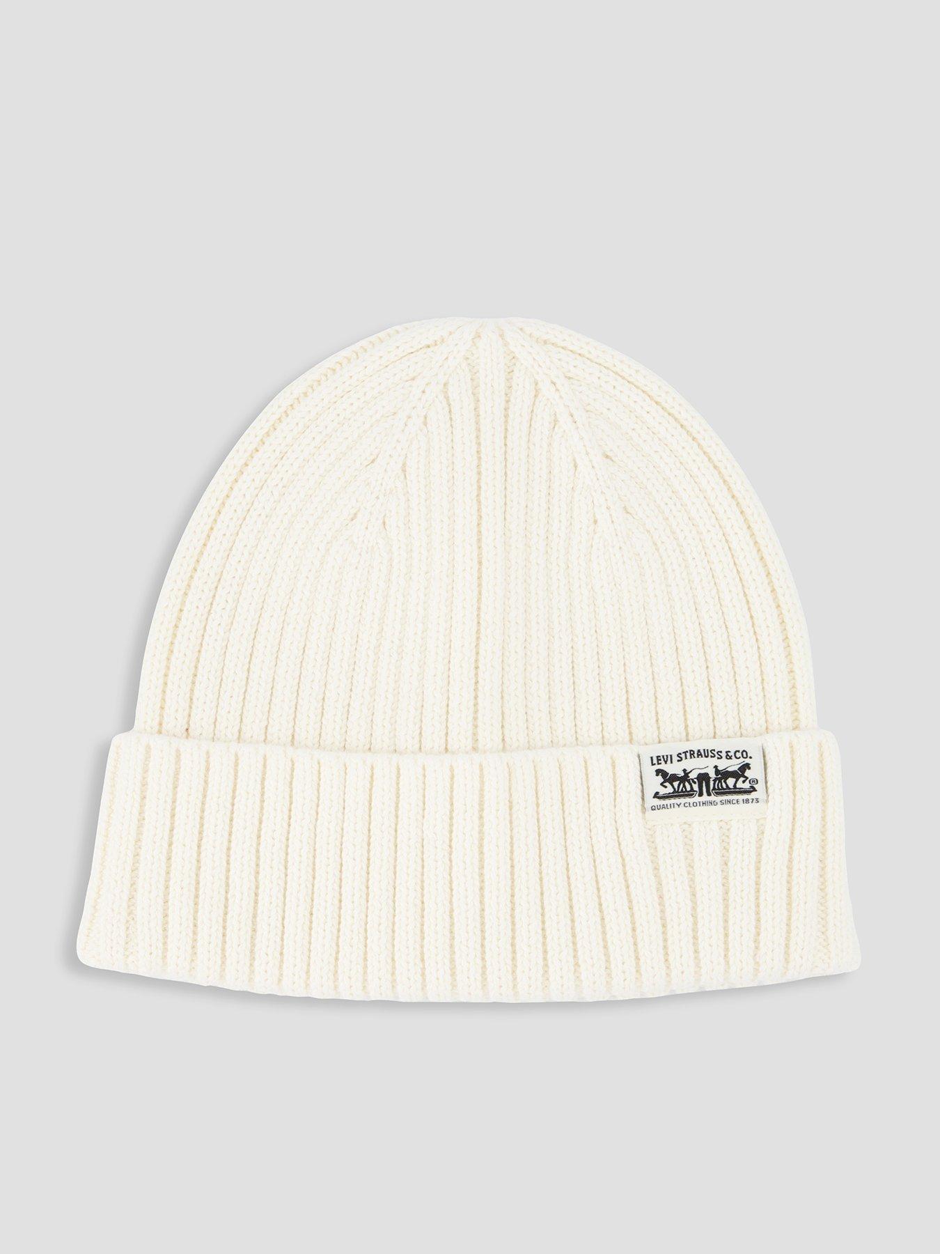 Image 1 of 4 of Levi's Rib Knit Sunset Beanie - White