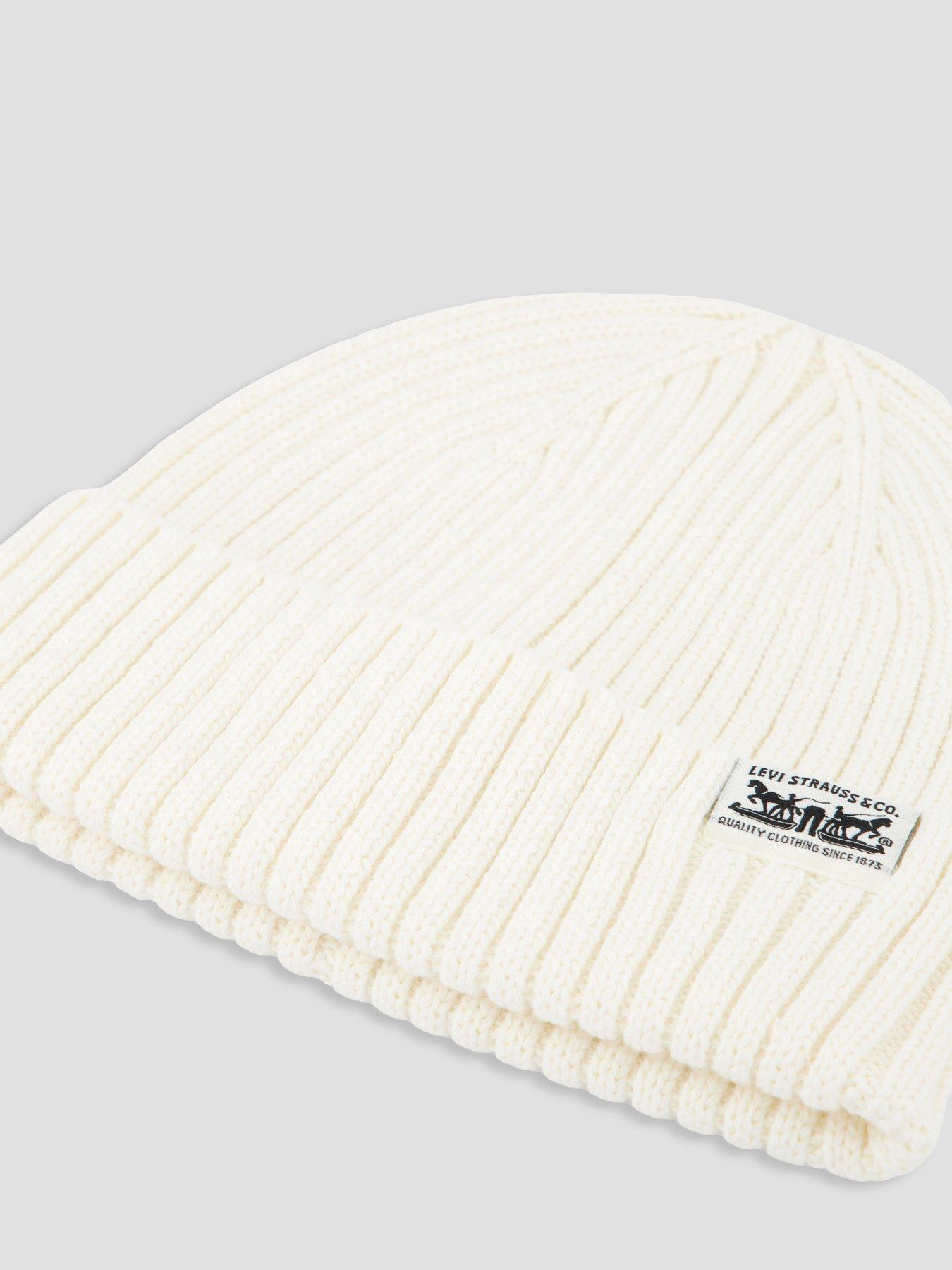 Image 3 of 4 of Levi's Rib Knit Sunset Beanie - White