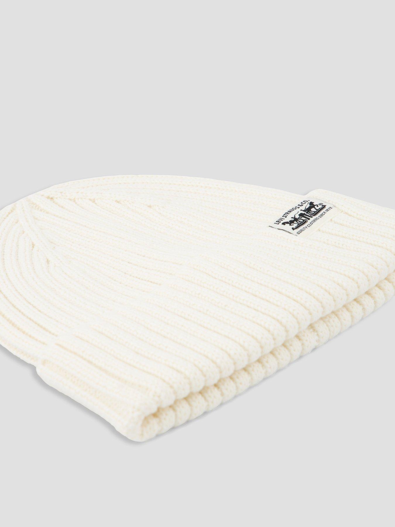 Image 4 of 4 of Levi's Rib Knit Sunset Beanie - White