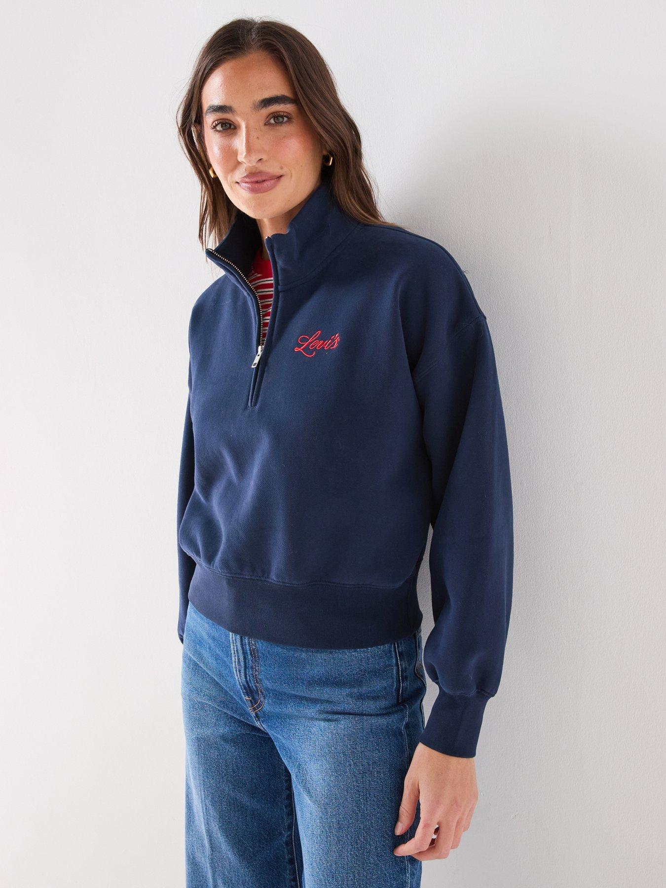 Levi's Vintage Logo  80s Quarter Zip Sweatshirt - Navy