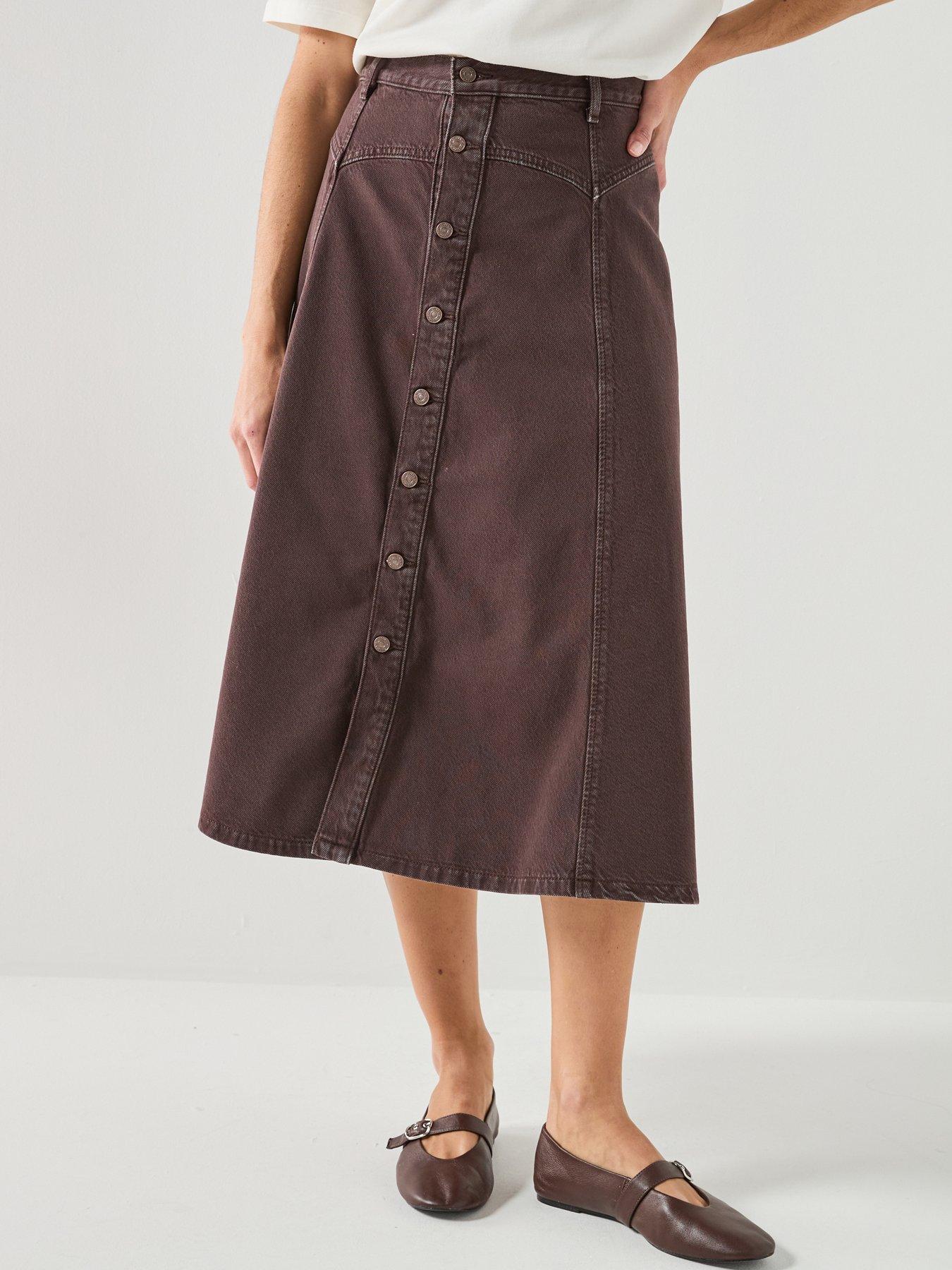 Levi's Yoked Western Denim Skirt - Washed Java Gd