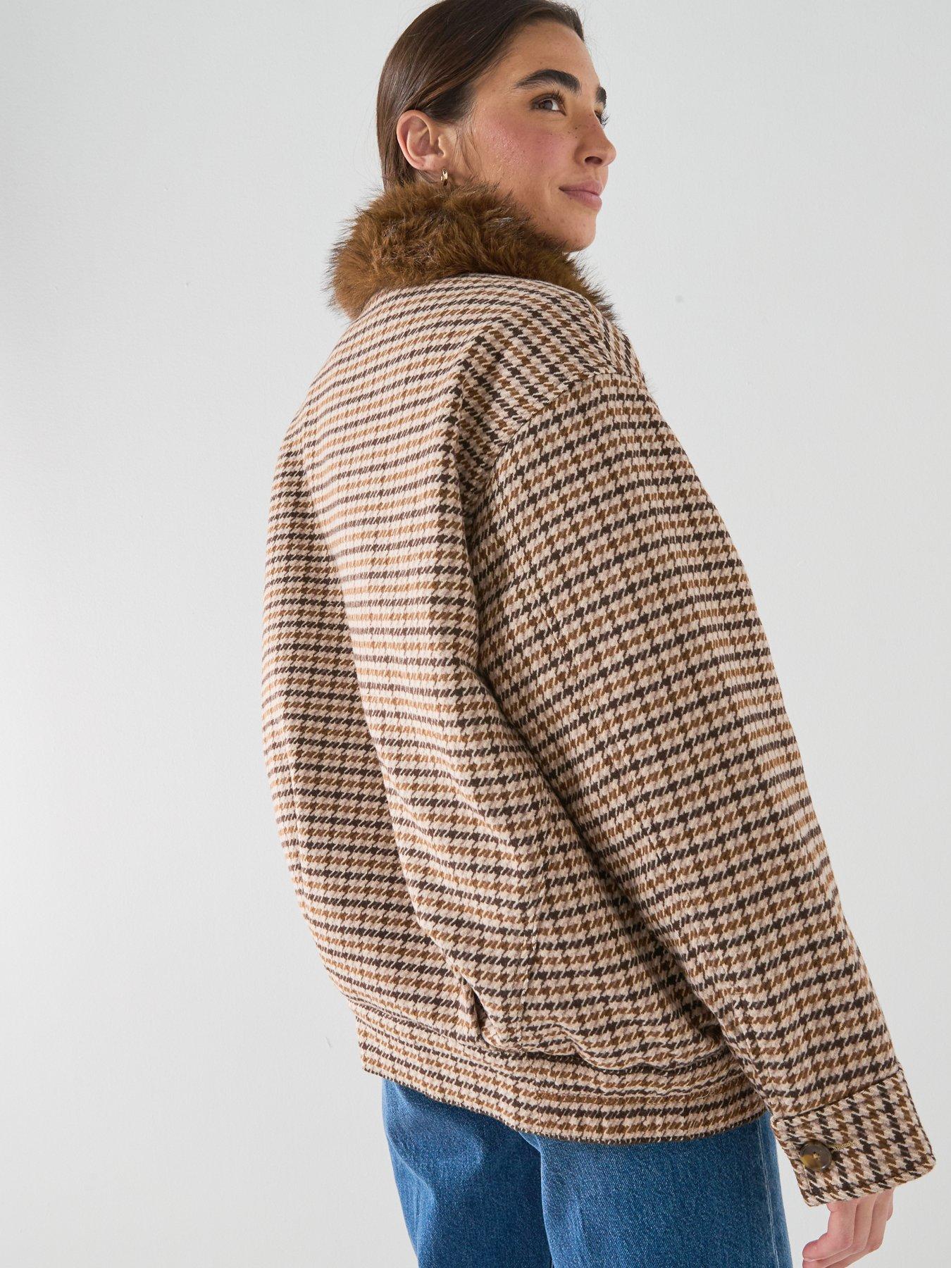 Image 2 of 6 of Levi's Billie Warm Checked Jacket - Brown