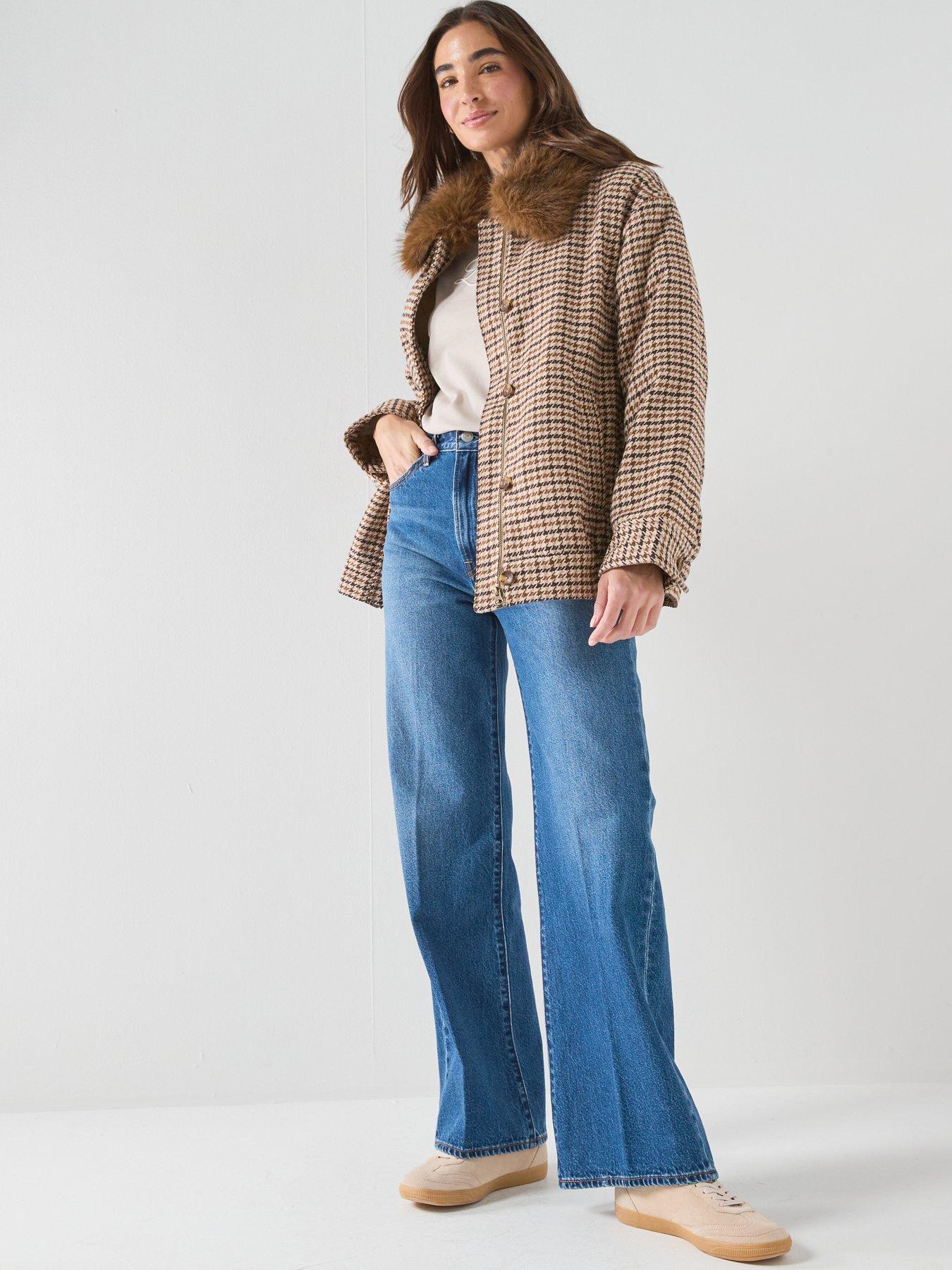 Image 3 of 6 of Levi's Billie Warm Checked Jacket - Brown