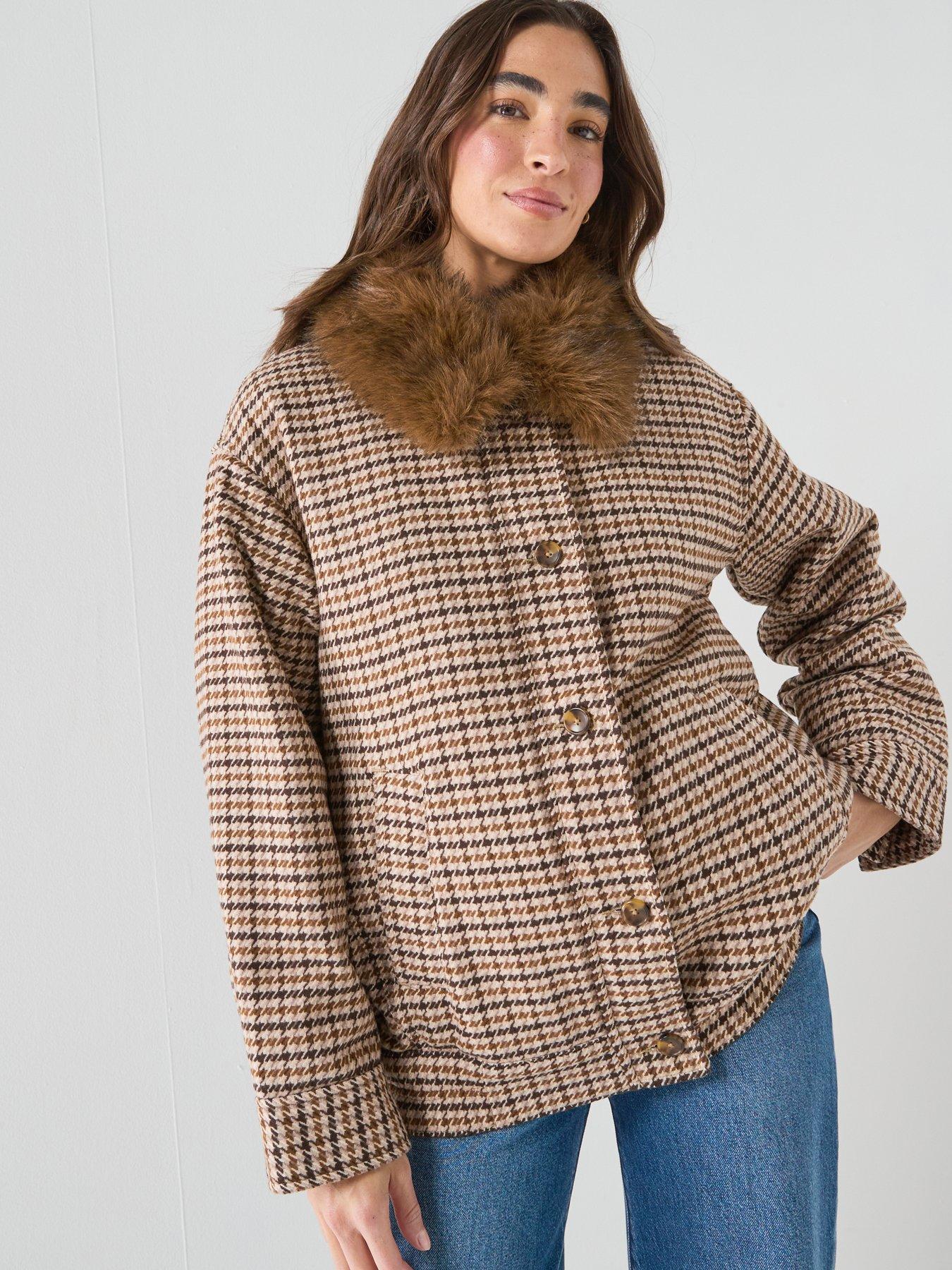 Image 6 of 6 of Levi's Billie Warm Checked Jacket - Brown