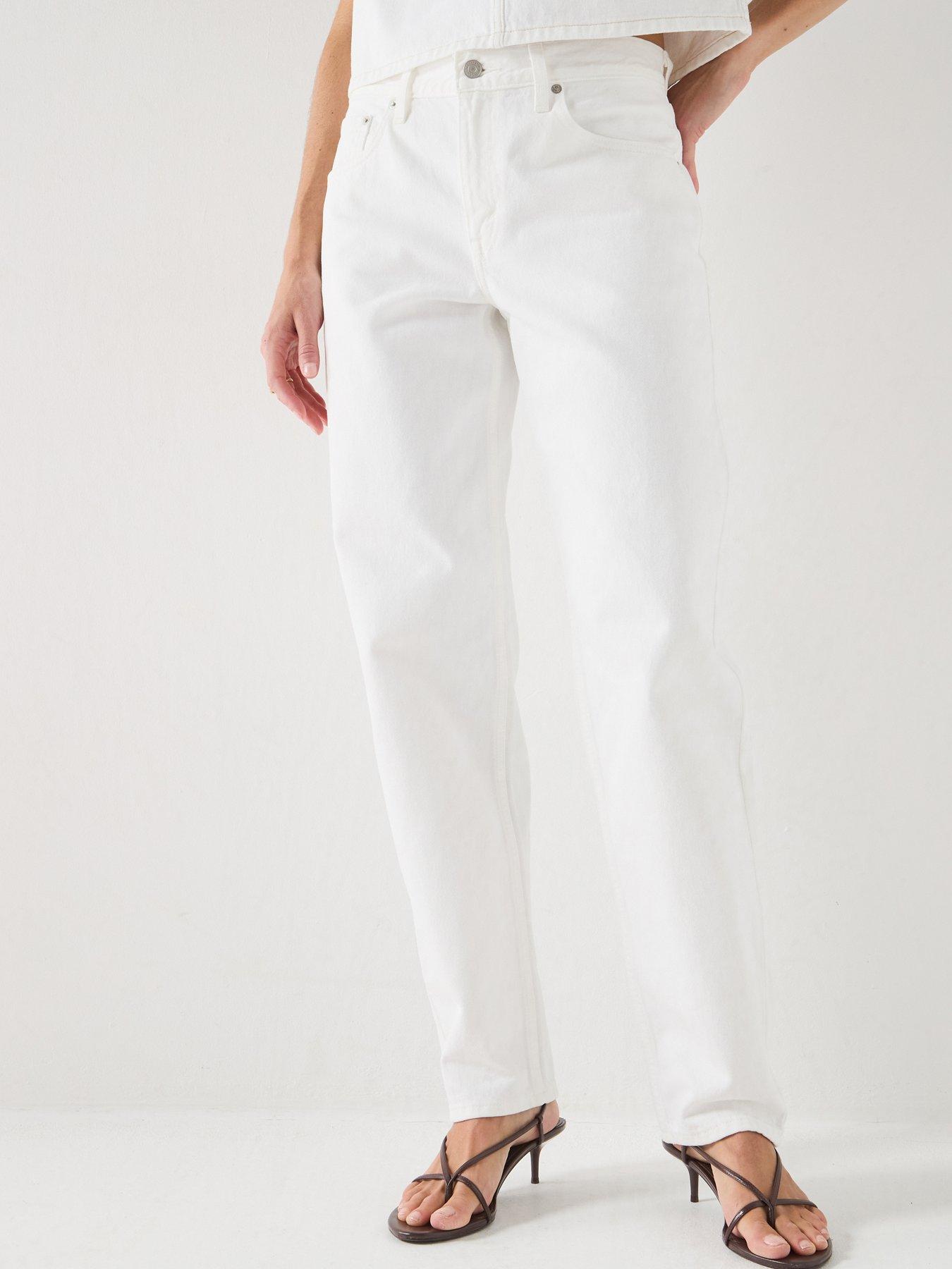 Levi's Women's Loose Taper Mid Rise 100% Cotton Denim Jeans - White