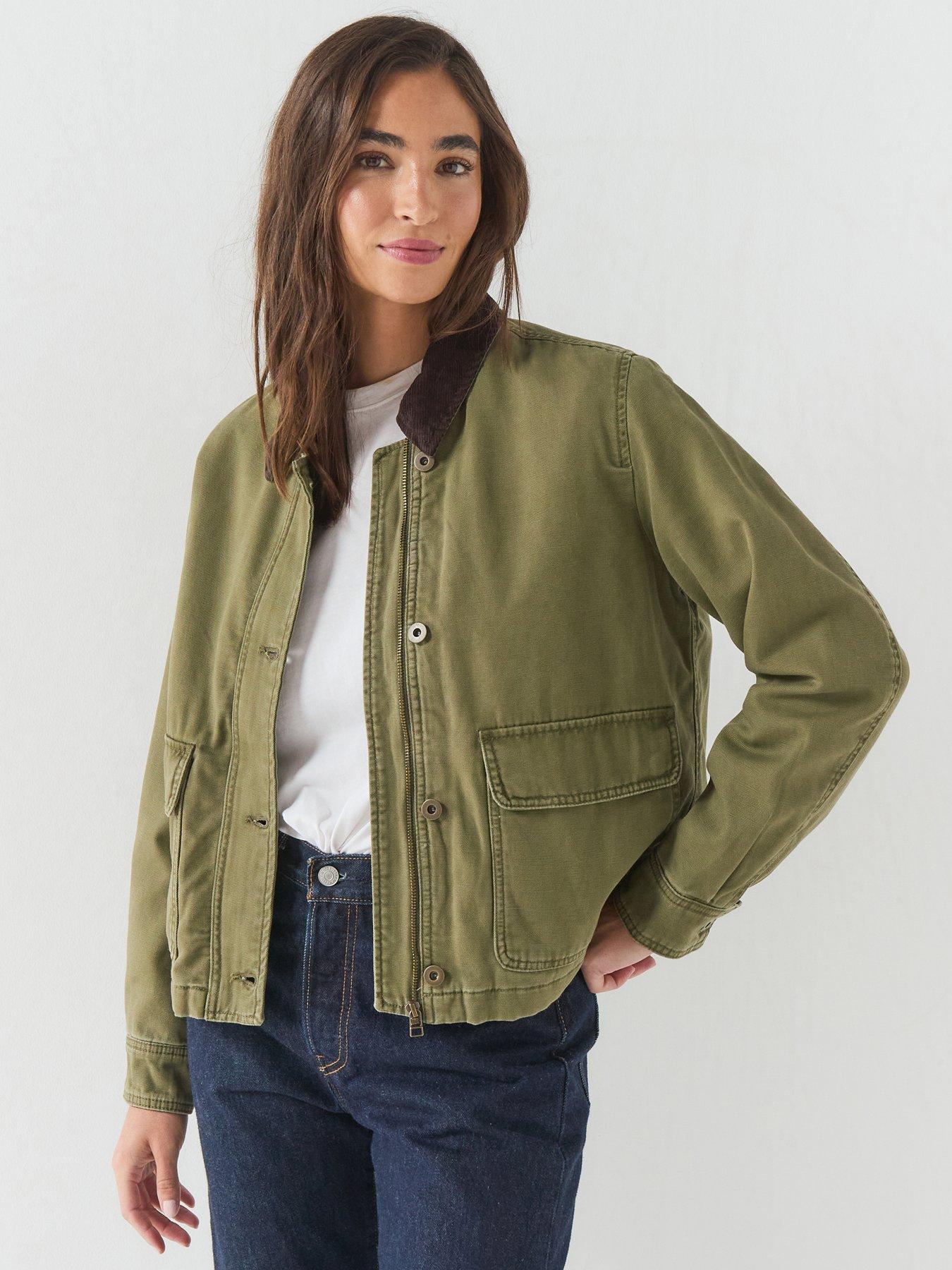 Image 1 of 6 of Levi's Womens Bree Cropped Chore Jacket - Olive Night