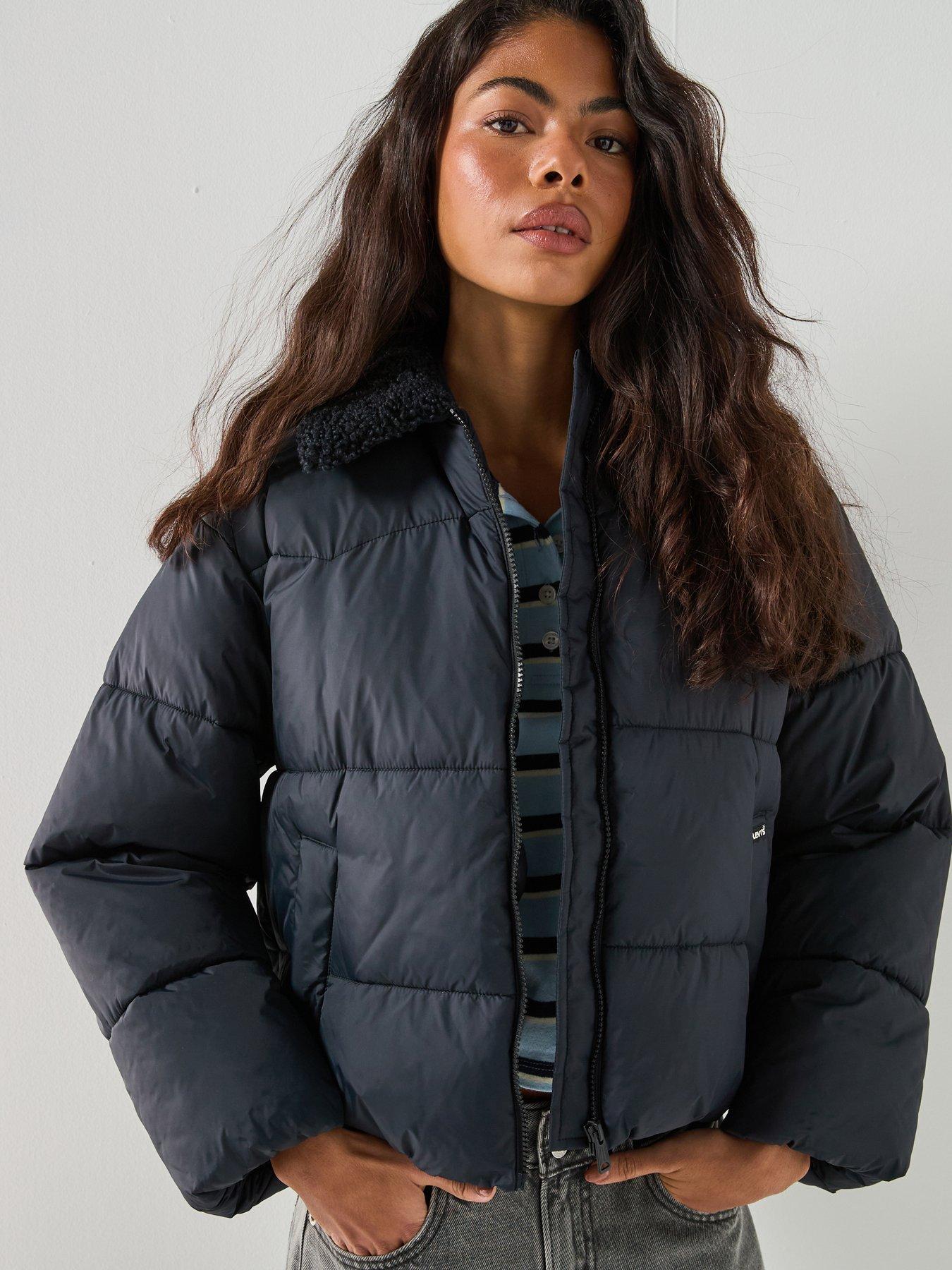 Image 1 of 6 of Levi's Palmer Puffer Sherpa Jacket - Anthracite Night