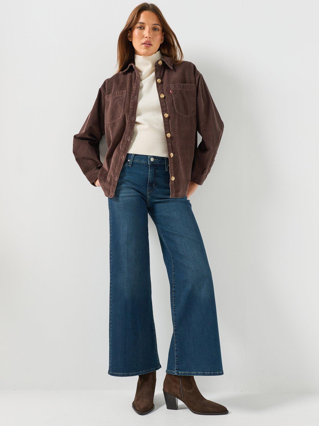 Image 3 of 6 of Levi's 318 Shaping Wide Leg Jeans - Holly Glitz