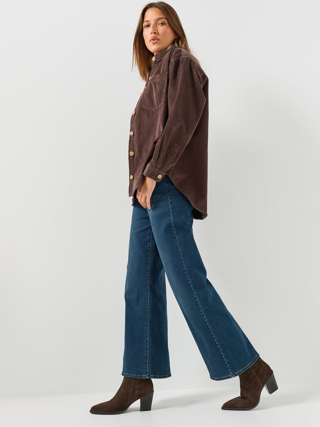 Image 5 of 6 of Levi's 318 Shaping Wide Leg Jeans - Holly Glitz