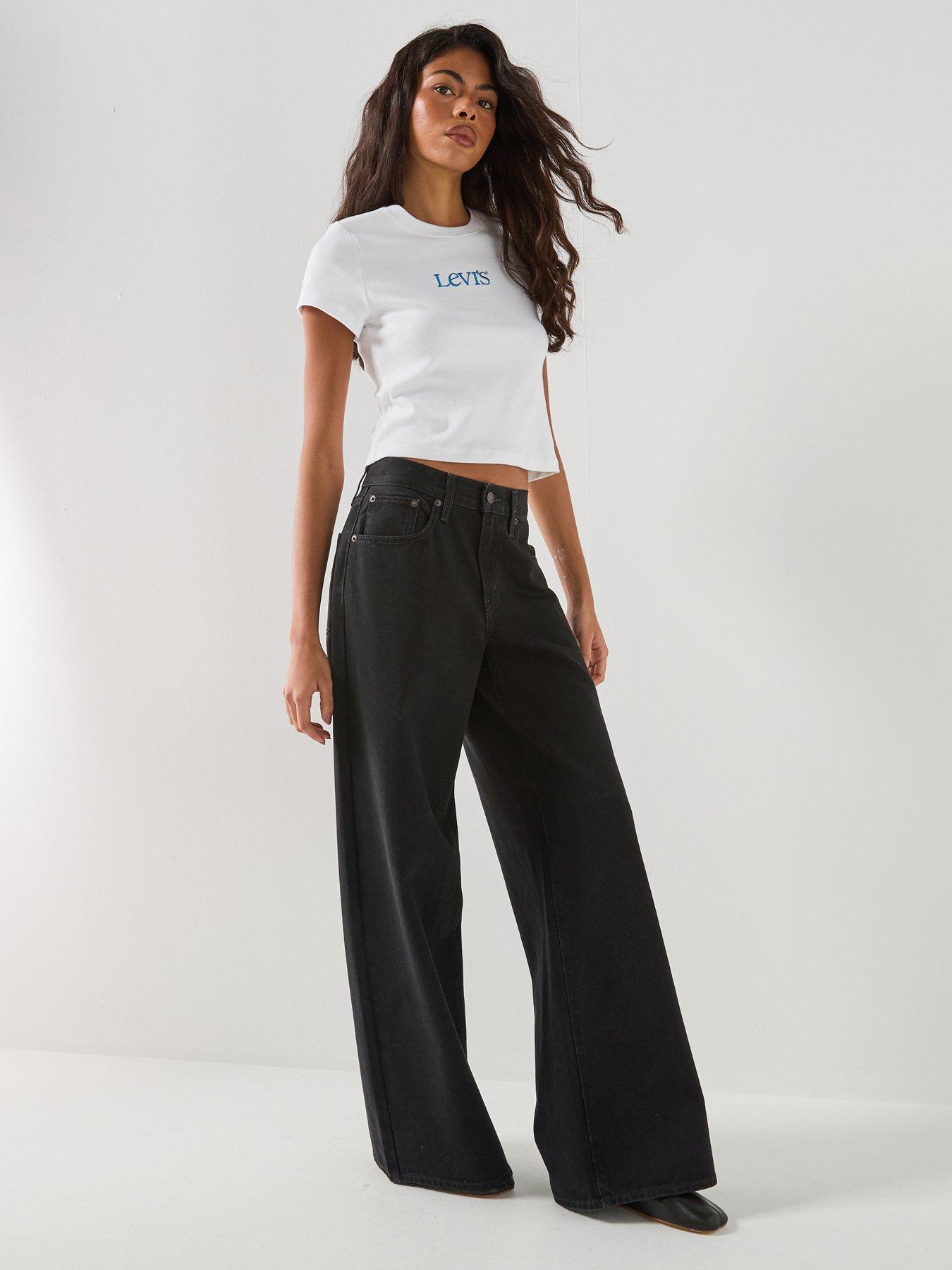 Image 3 of 6 of Levi's Womens&nbsp;Middy Wide Leg Jeans - Dark Blue