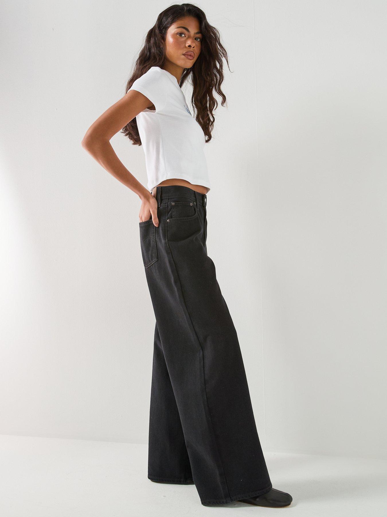 Image 4 of 6 of Levi's Womens&nbsp;Middy Wide Leg Jeans - Dark Blue