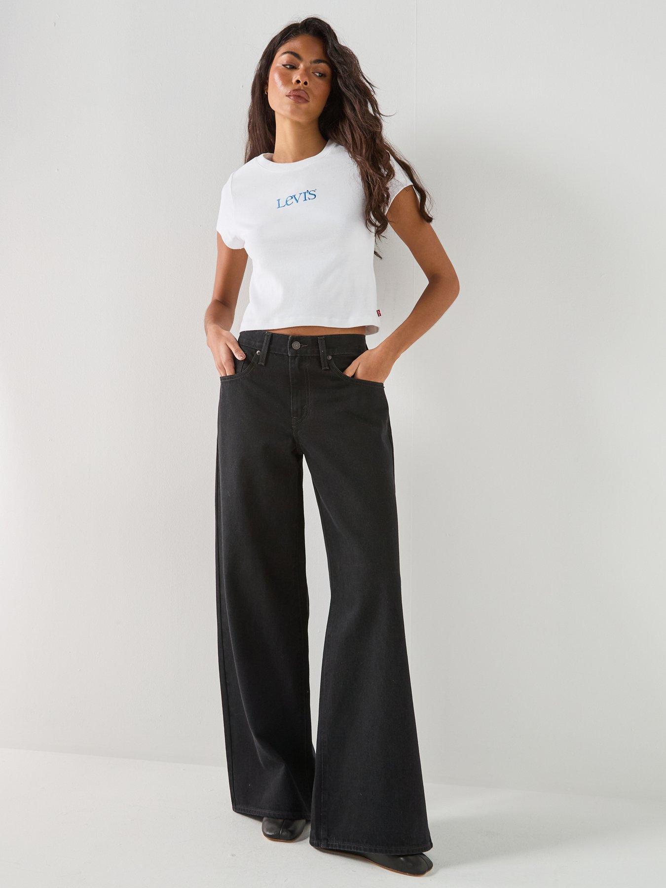 Image 6 of 6 of Levi's Womens&nbsp;Middy Wide Leg Jeans - Dark Blue