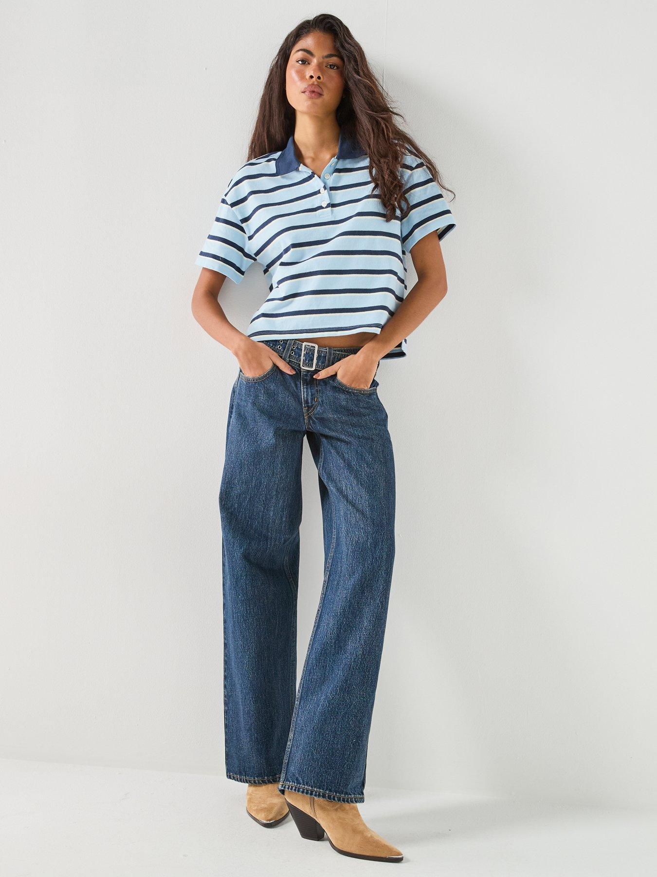 Image 3 of 6 of Levi's Belted Superlow Loose Jeans - Blue