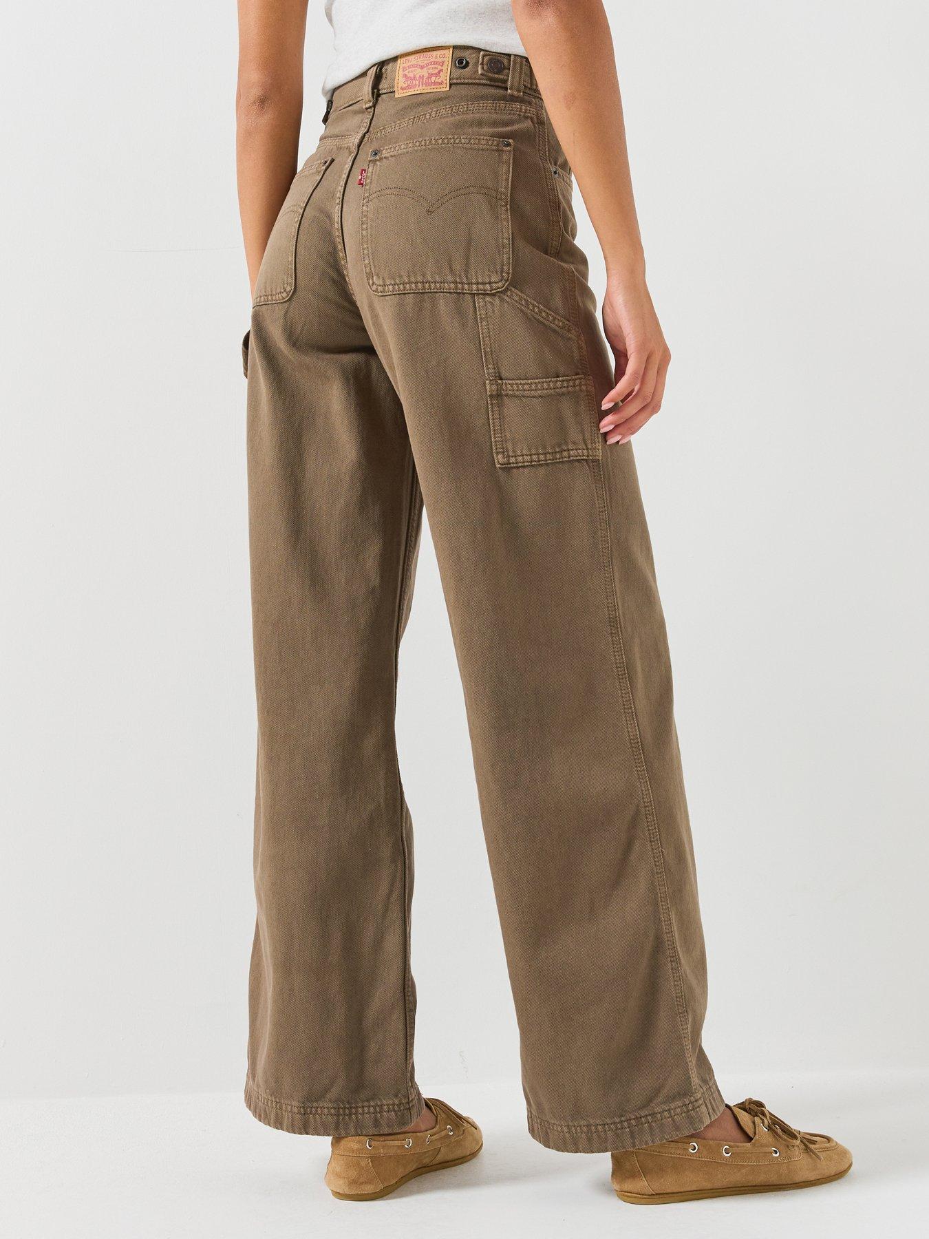 Image 2 of 5 of Levi's Womens Cinch Waist Baggy Carpenter 5 Pocket Jeans - Washed Canteen Gd Clean