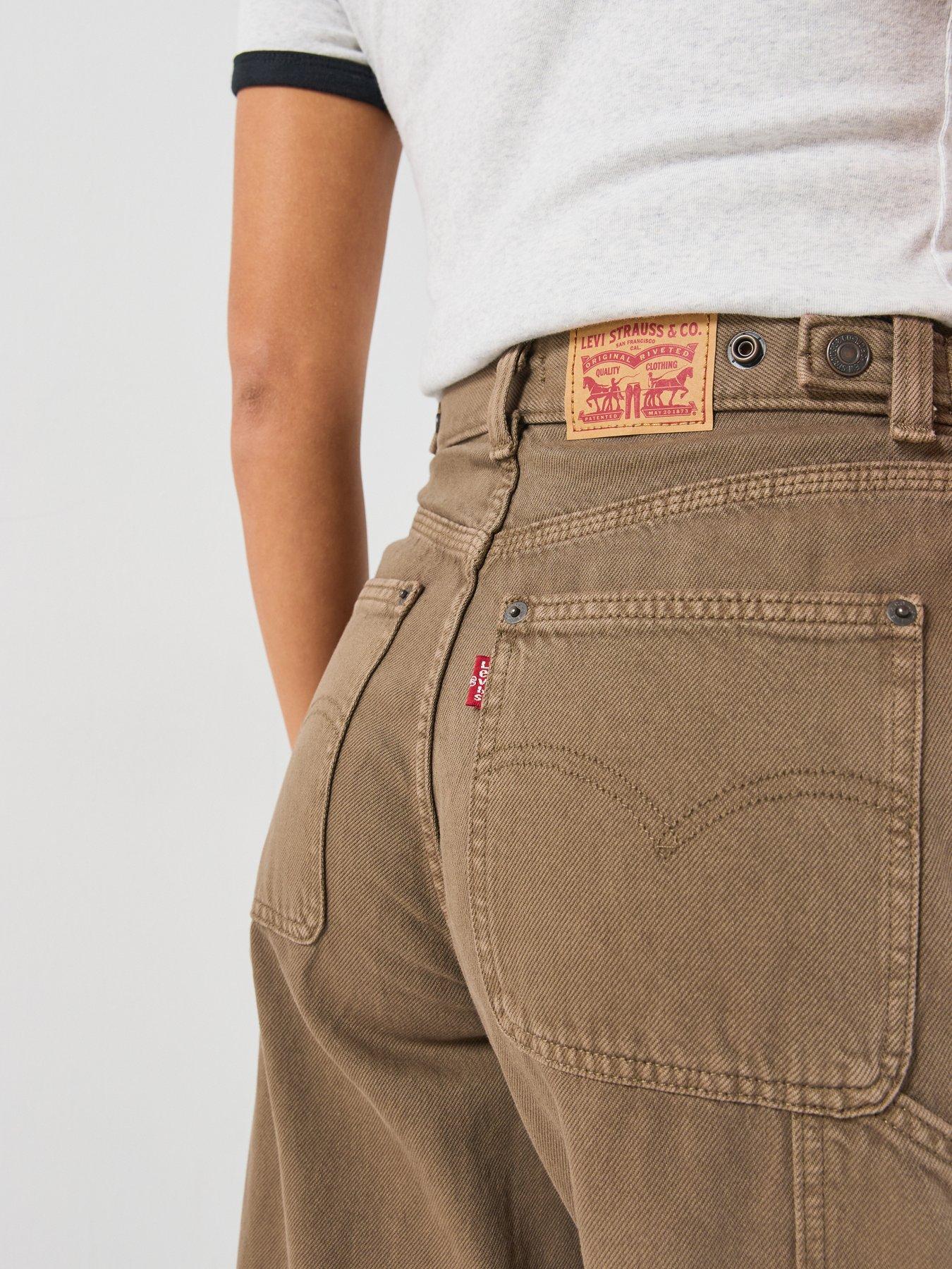 Image 5 of 5 of Levi's Womens Cinch Waist Baggy Carpenter 5 Pocket Jeans - Washed Canteen Gd Clean