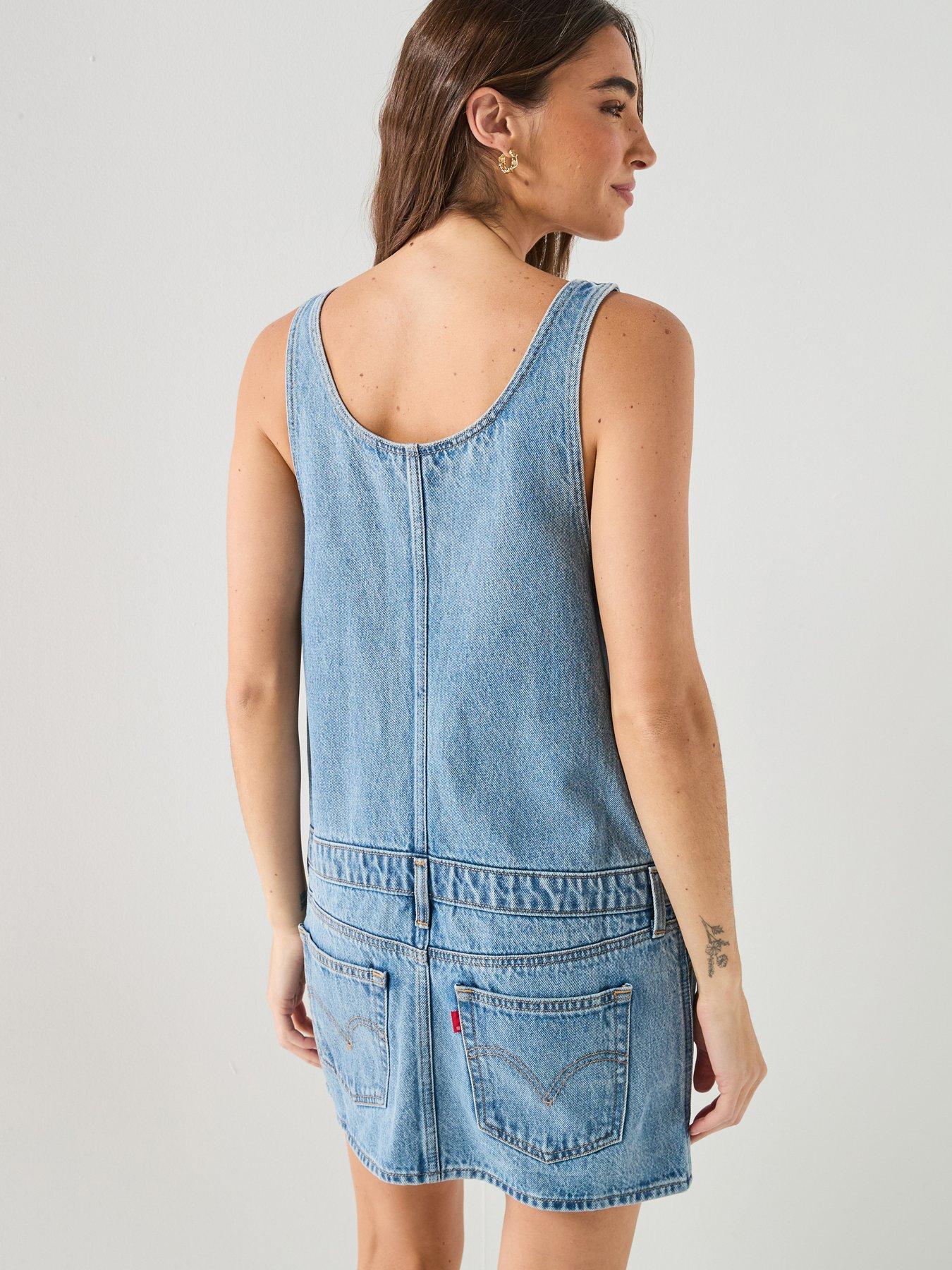 Image 1 of 6 of Levi's Mini Zip Dress - Blue