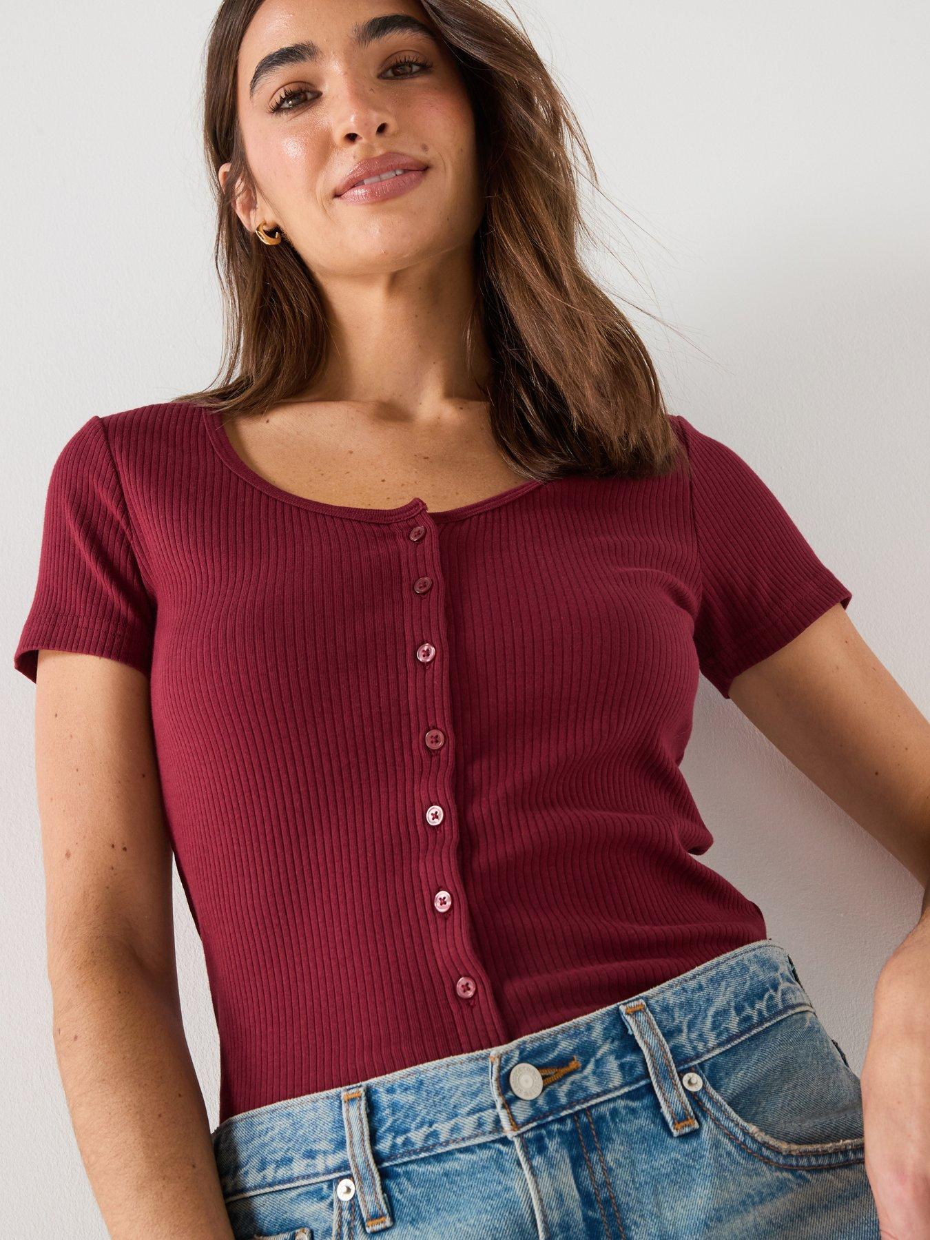 Levi's Austen Button Through Short Sleeve Top - Red