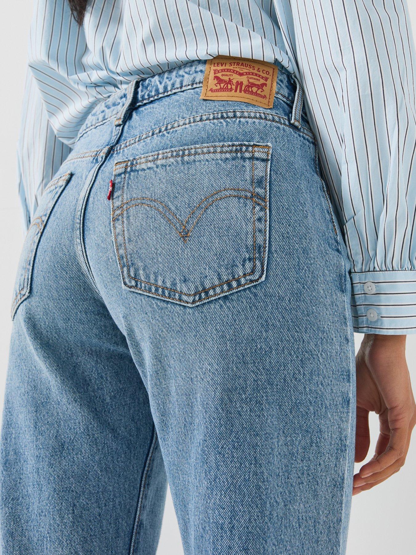 Image 4 of 6 of Levi's Womens Superlow Straight Fit Light Wash Jeans - Let Love In