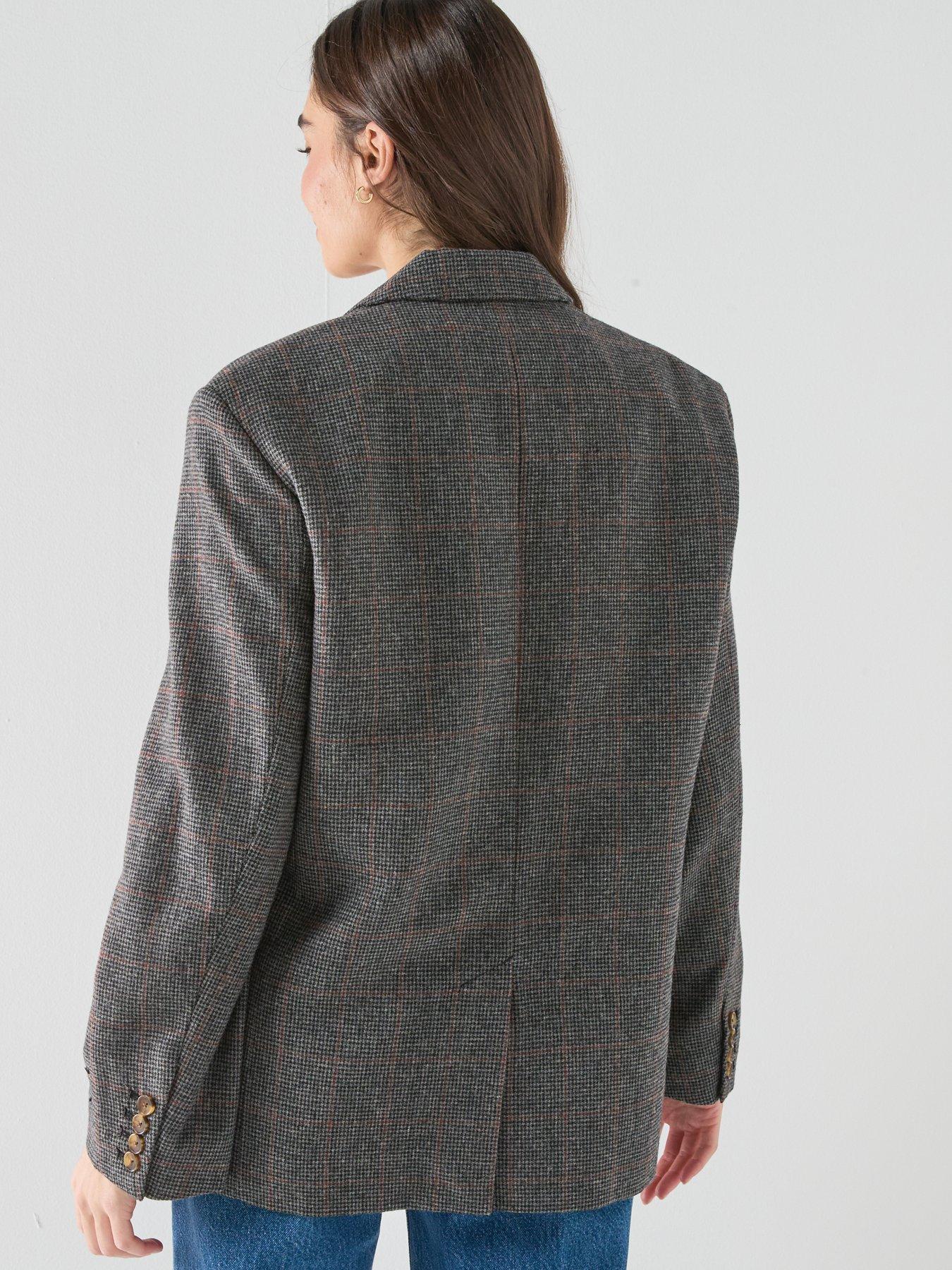 Image 2 of 6 of Levi's Luna Relaxed Fit Checked Blazer - Grey
