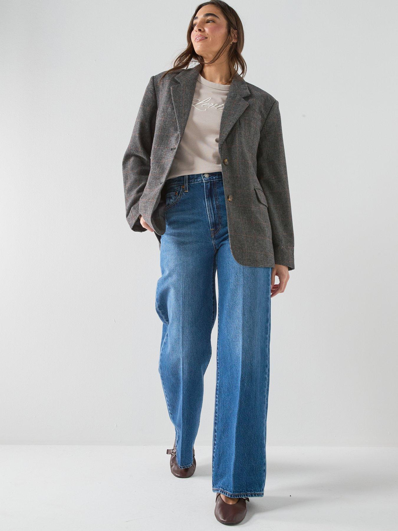Image 3 of 6 of Levi's Luna Relaxed Fit Checked Blazer - Grey