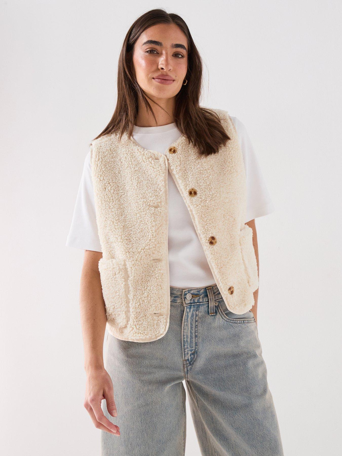 Levi's Rema Sherpa Vest Gilet - White Swan