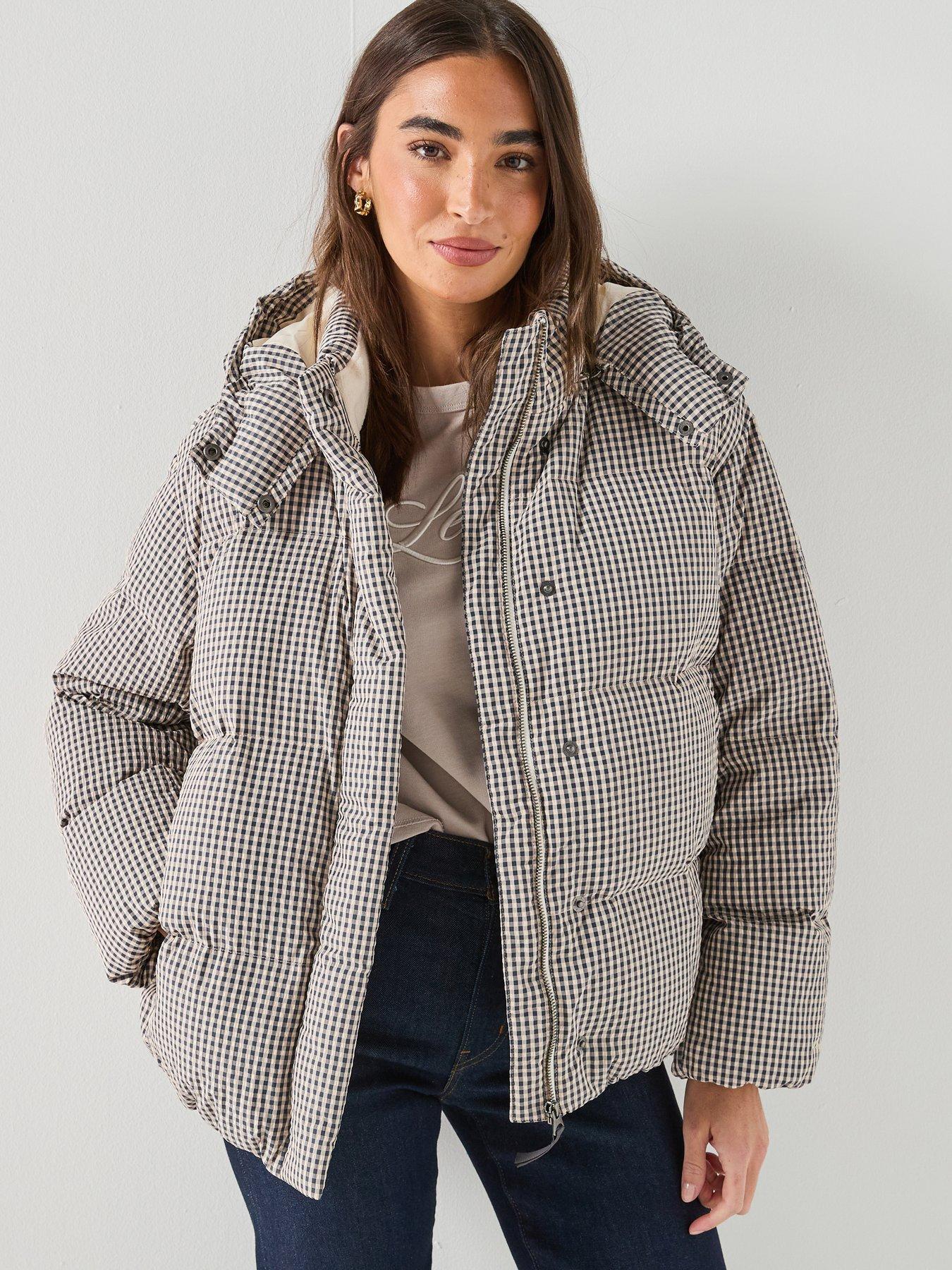 Image 1 of 6 of Levi's Tate Bubble Checked Puffer Jacket - Gingham Plaid