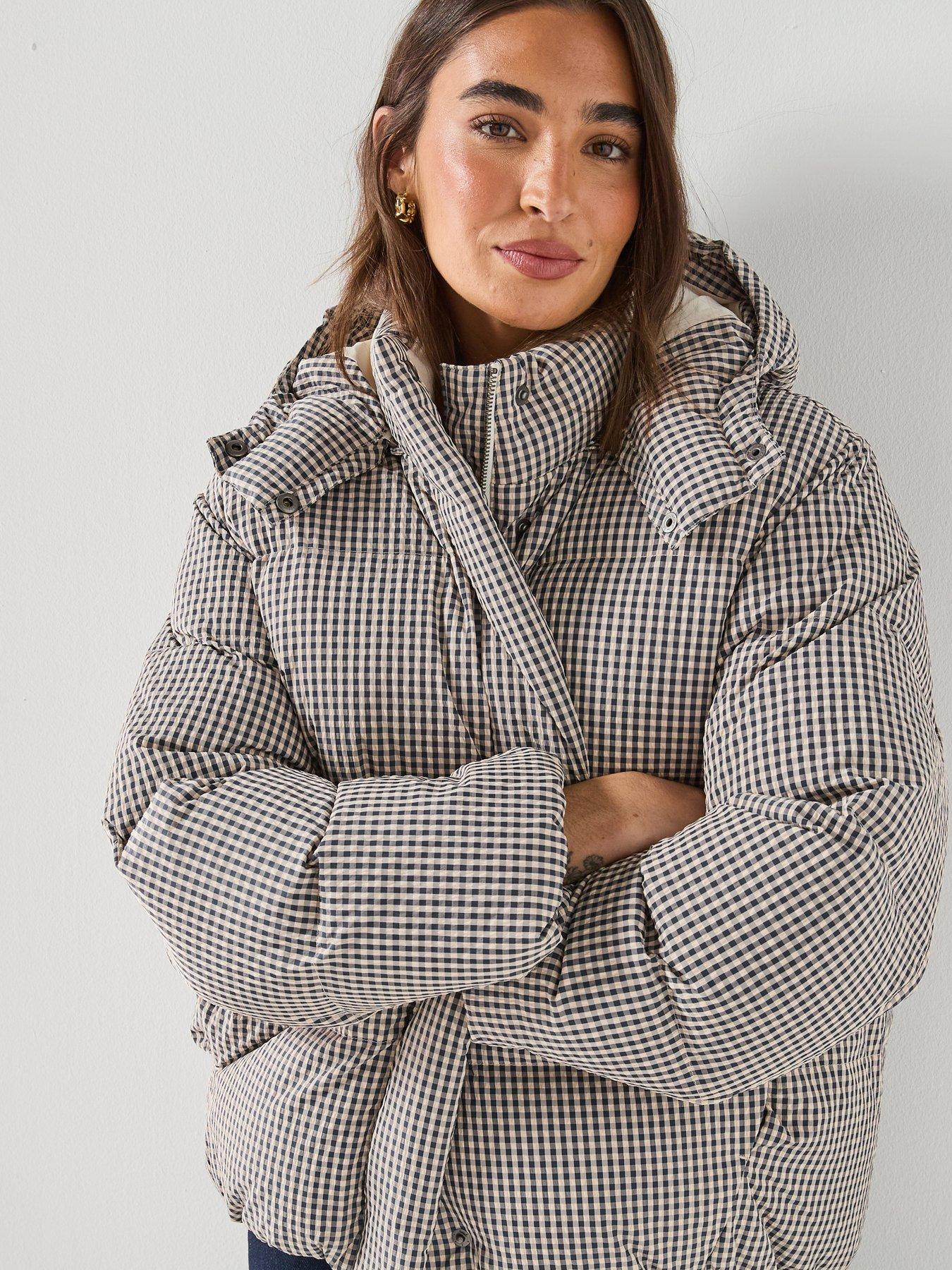 Image 4 of 6 of Levi's Tate Bubble Checked Puffer Jacket - Gingham Plaid