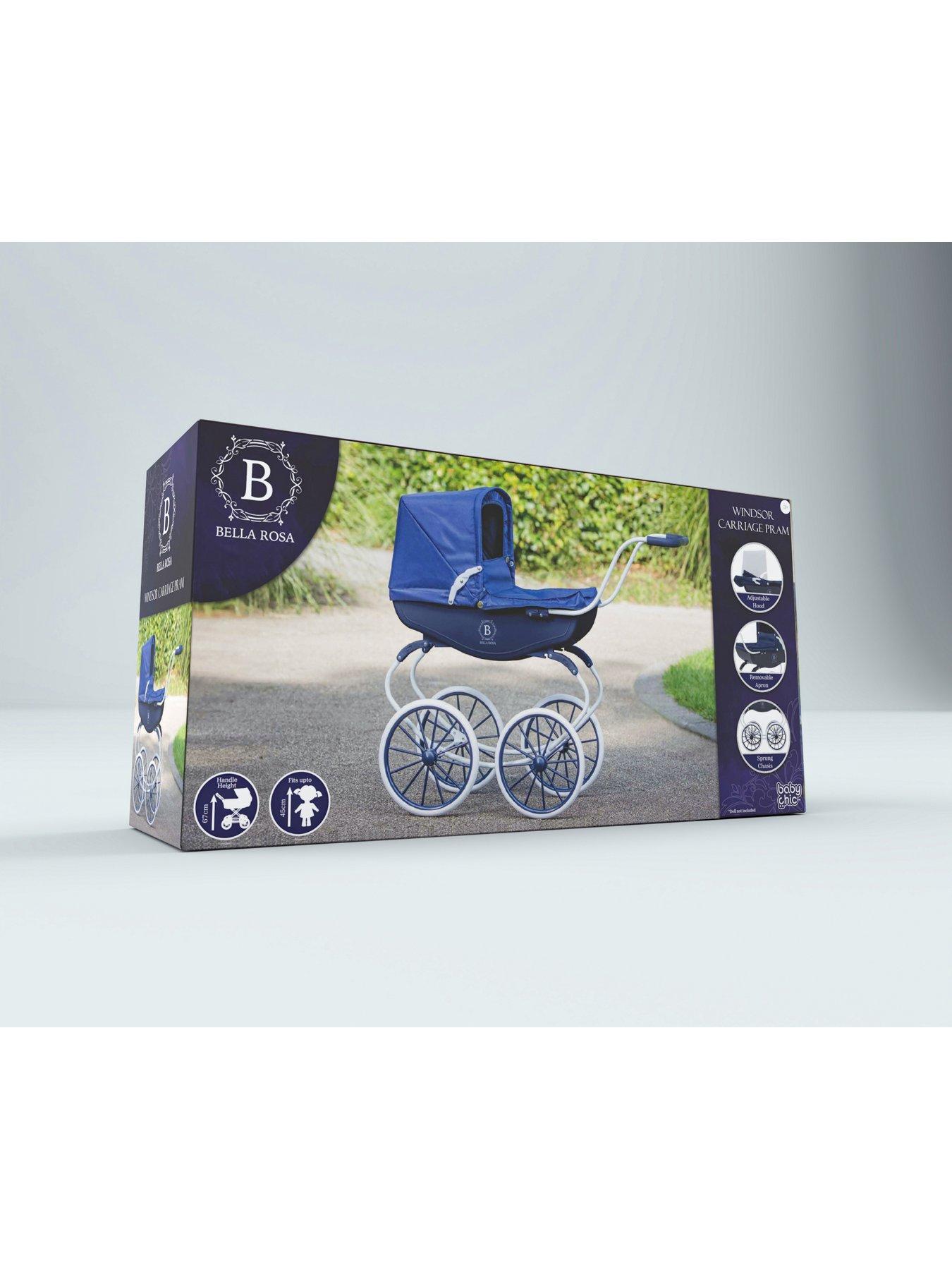 Image 5 of 6 of Bella Rosa Windsor Doll Carriage Pram - Navy