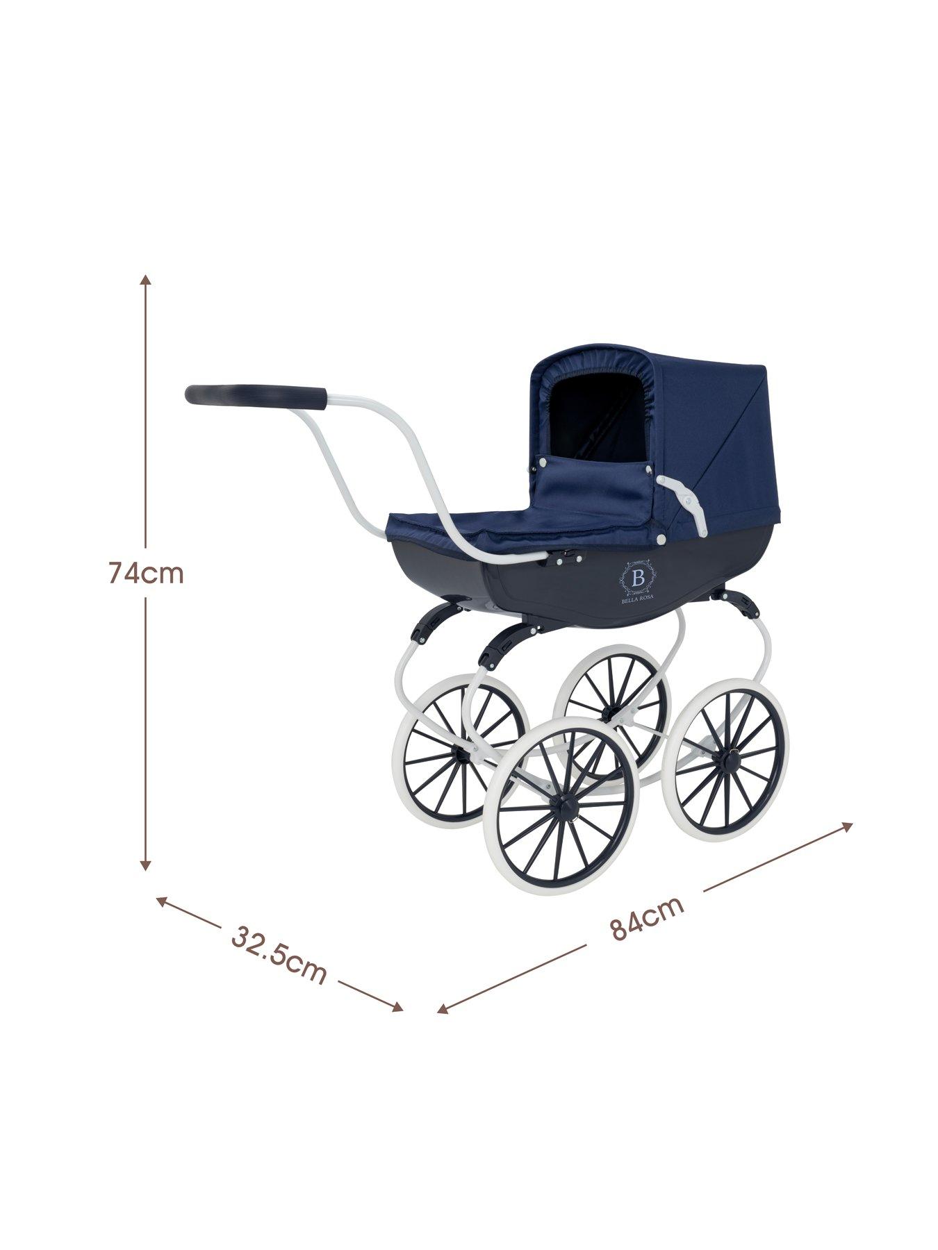 Image 6 of 6 of Bella Rosa Windsor Doll Carriage Pram - Navy