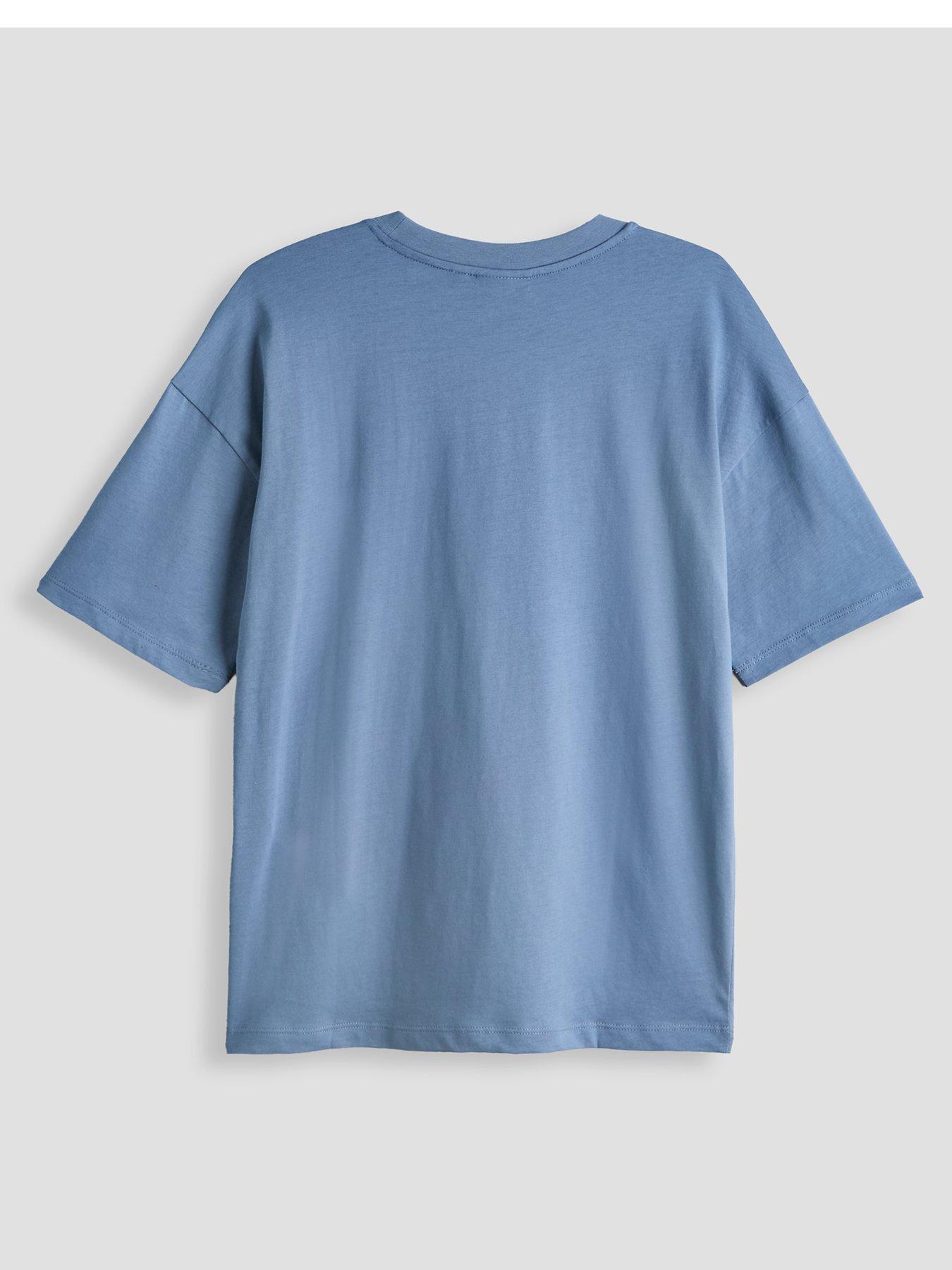 Image 2 of 4 of EA7 Emporio Armani Boys Train Logo Series Oversize Logo Short Sleeve T-Shirt - Blue