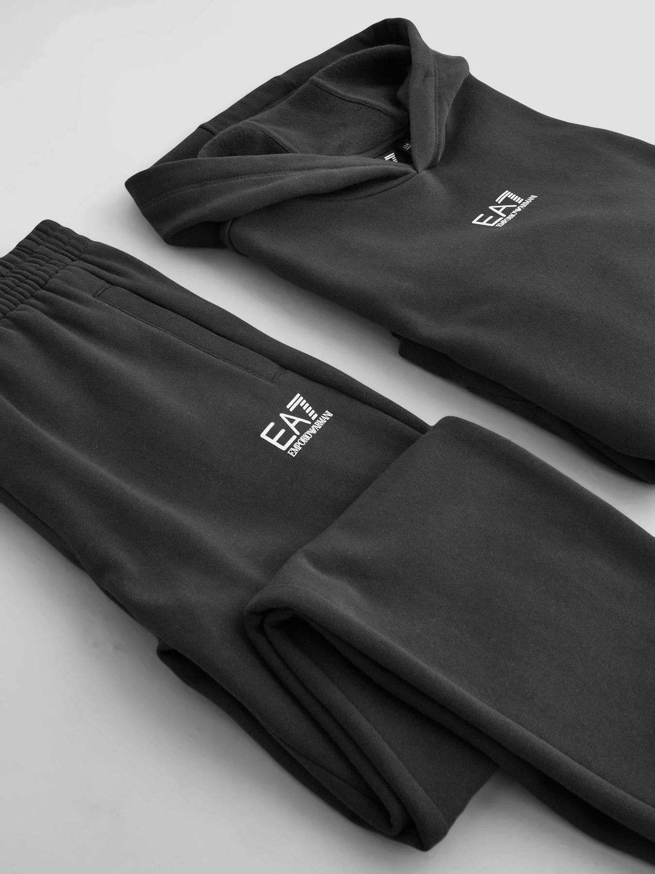 Image 3 of 5 of EA7 Emporio Armani Boys Train Core Id Hooded Tracksuit - Black