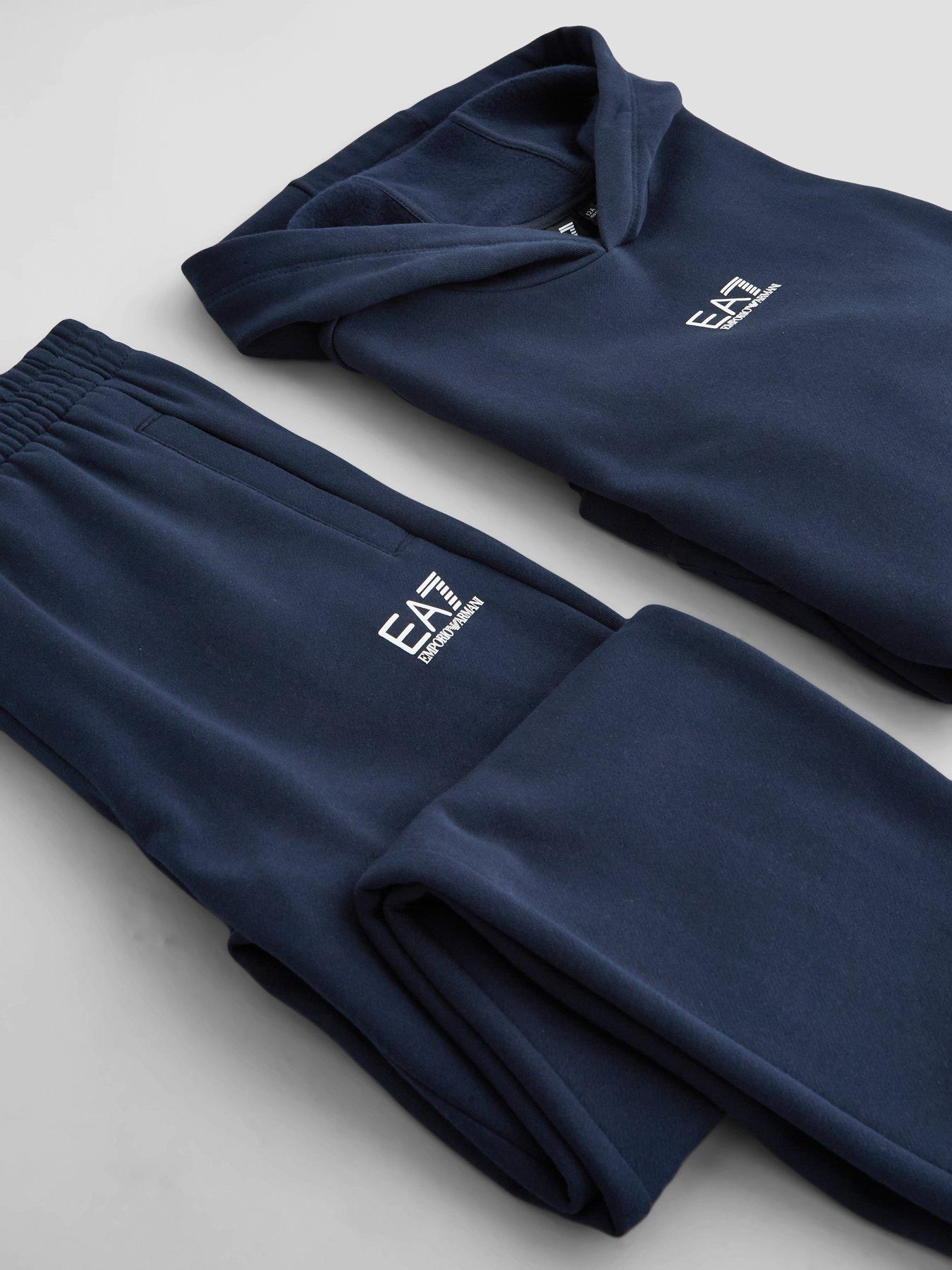 Image 3 of 5 of EA7 Emporio Armani Boys Train Core Id Hooded Tracksuit - Navy