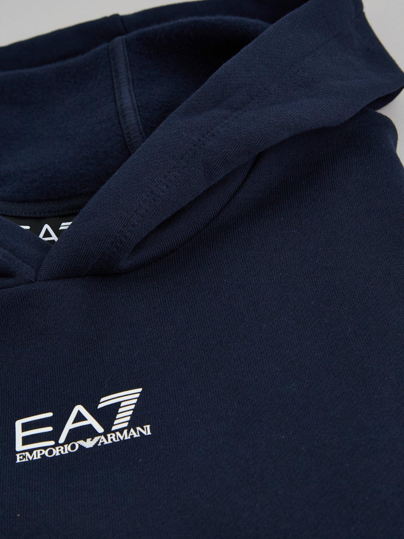 Image 4 of 5 of EA7 Emporio Armani Boys Train Core Id Hooded Tracksuit - Navy