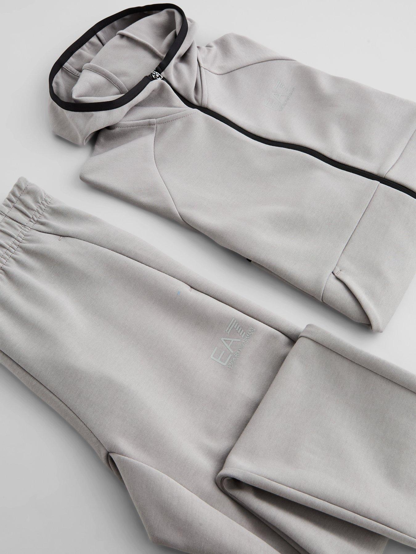 Image 3 of 5 of EA7 Emporio Armani Boys Natural Ventus 7 Hooded Tracksuit - Grey