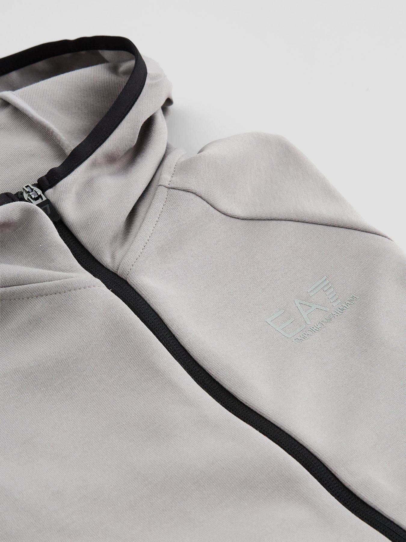 Image 4 of 5 of EA7 Emporio Armani Boys Natural Ventus 7 Hooded Tracksuit - Grey