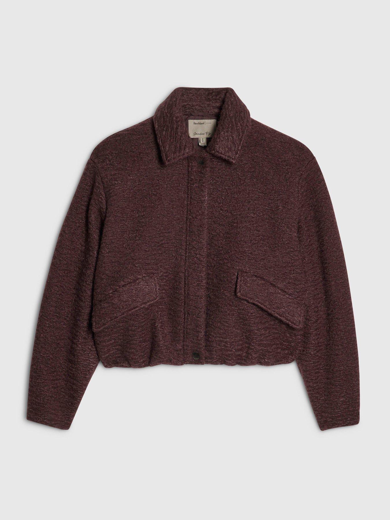 Image 6 of 6 of River Island Long Sleeve Wool Harrington Jket