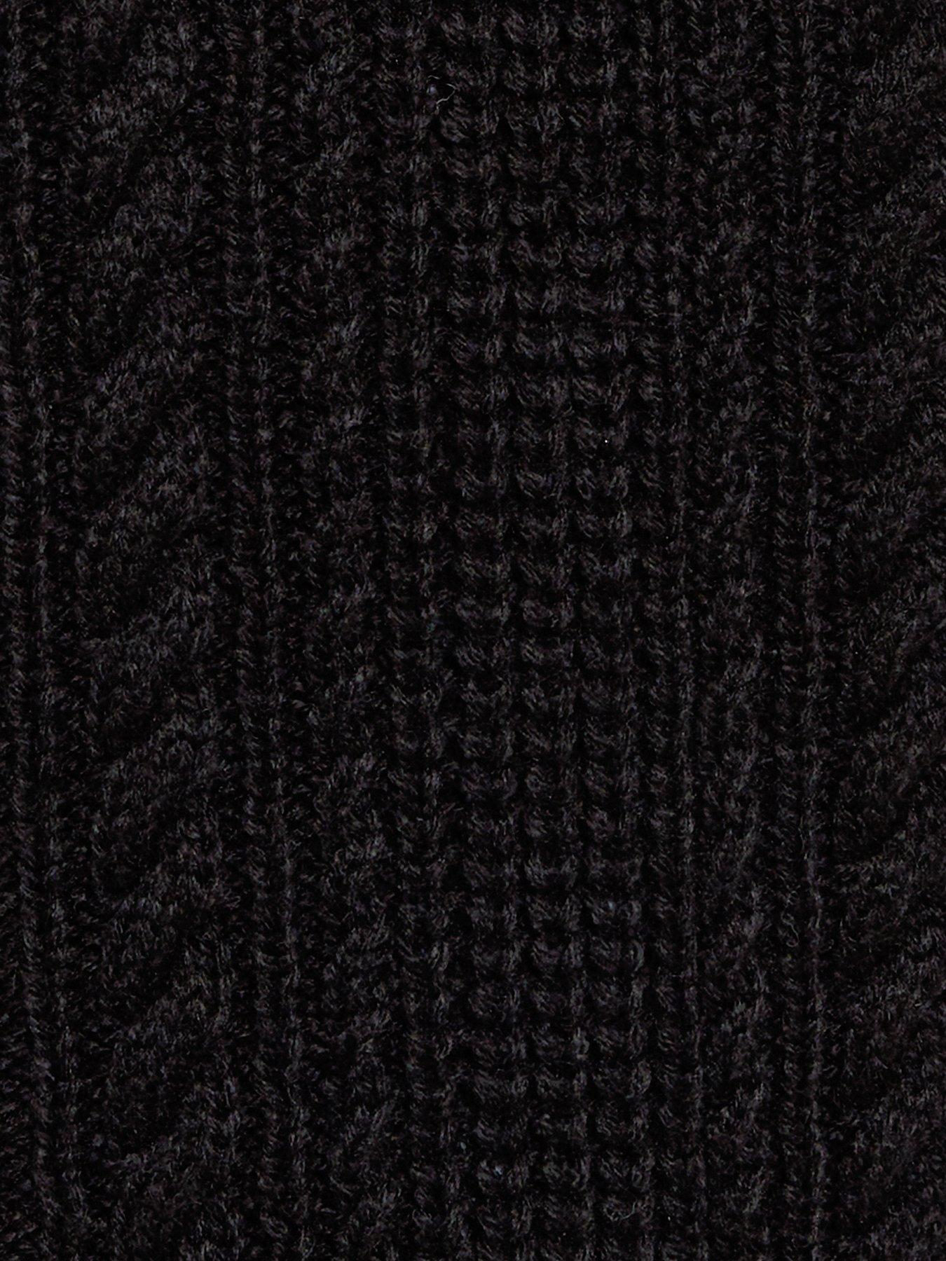 Image 5 of 5 of New Look 915 Girls V-Neck Cable Knit Tank Top - Black