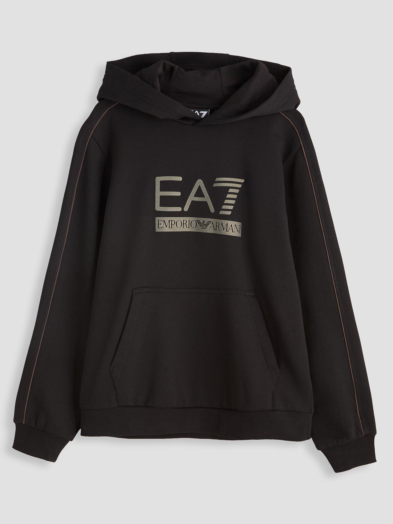 Image 1 of 4 of EA7 Emporio Armani Boys Train Visibility Hoodie - Black