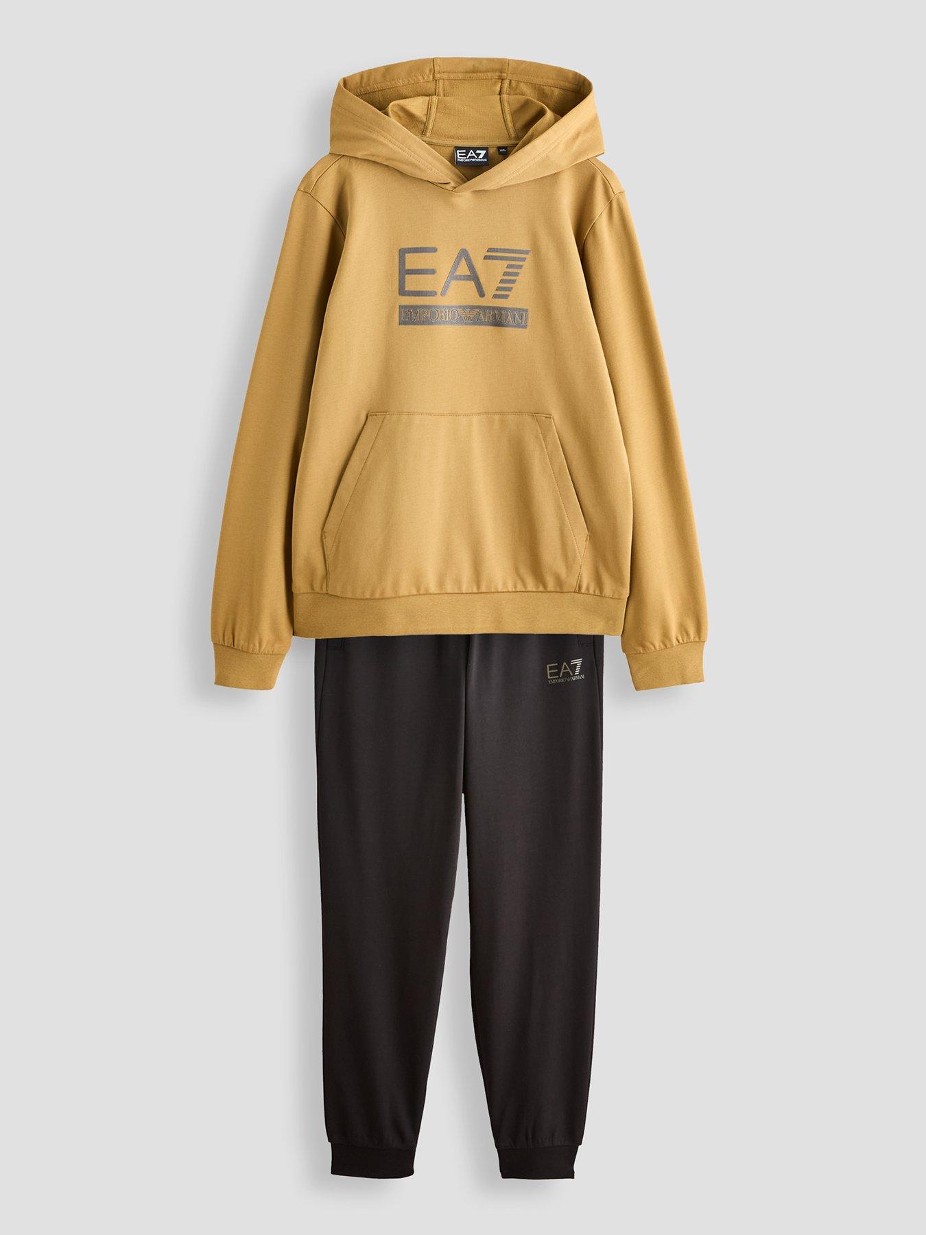 EA7 Emporio Armani Boys Train Visibility Hooded Tracksuit - Black
