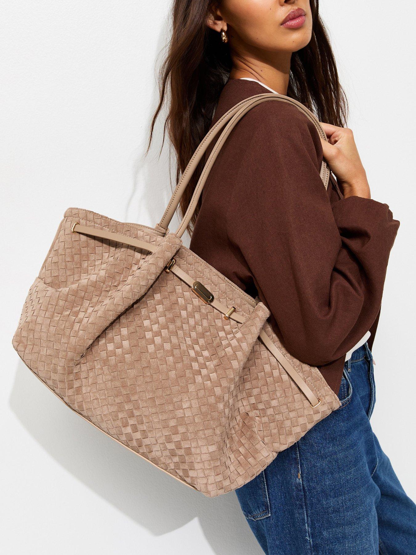 New Look Faux Suede Tote Bag - Light Brown