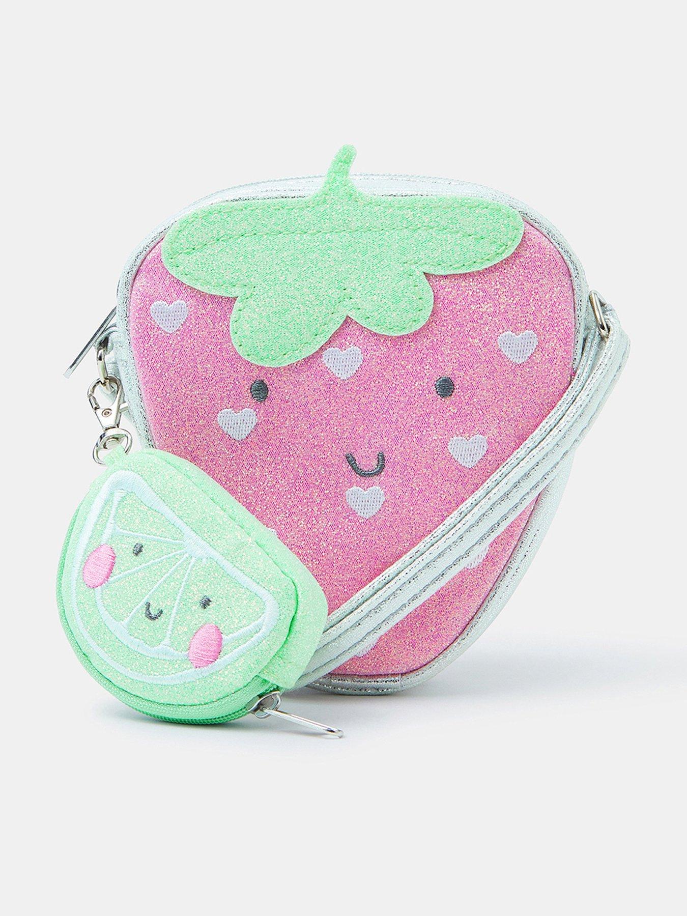 Accessorize Girls Strawberry Bag And Purse - Pink