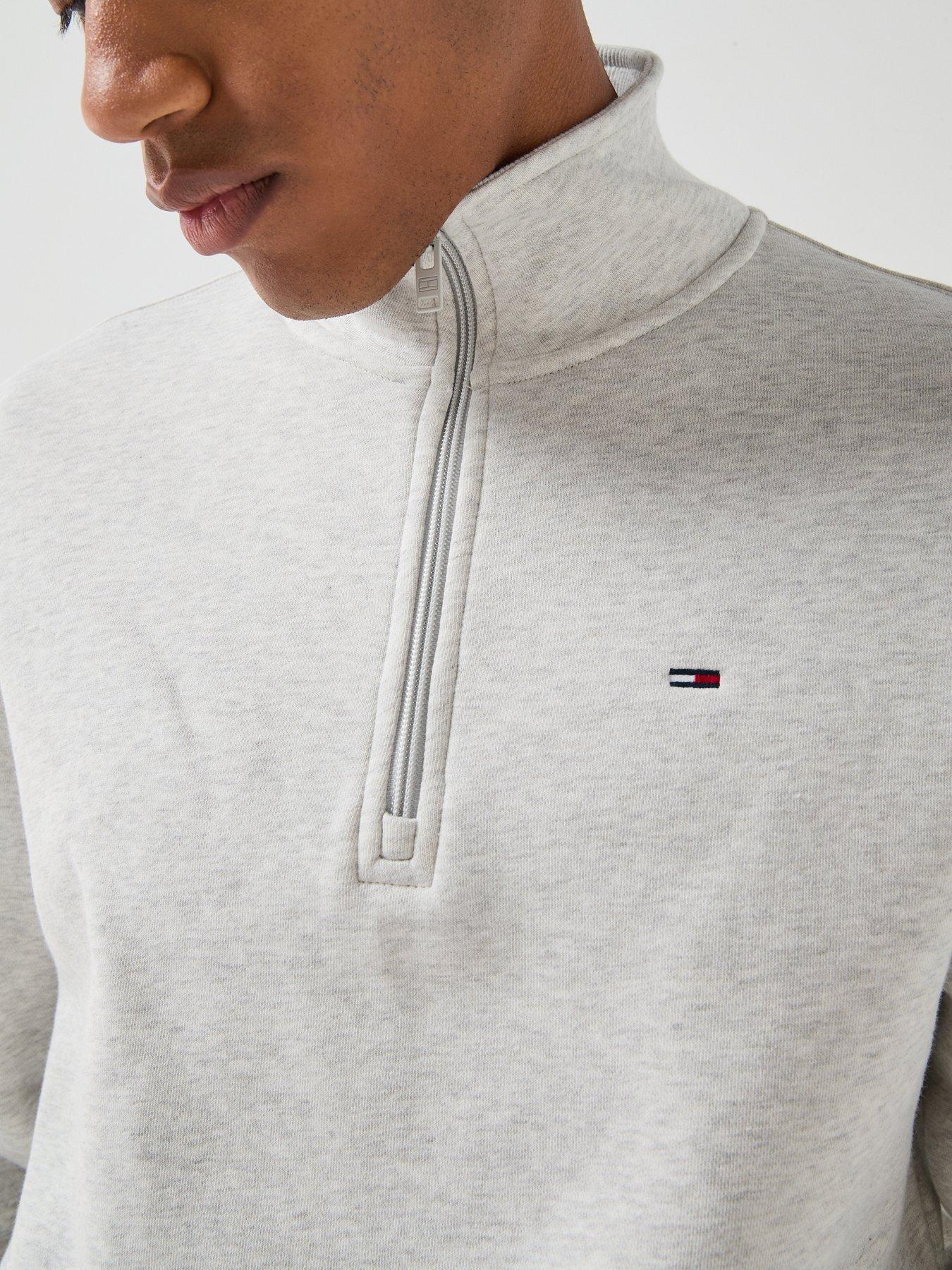 Image 4 of 6 of Tommy Jeans Regular Fleece 1/4 Zip Sweat - Grey